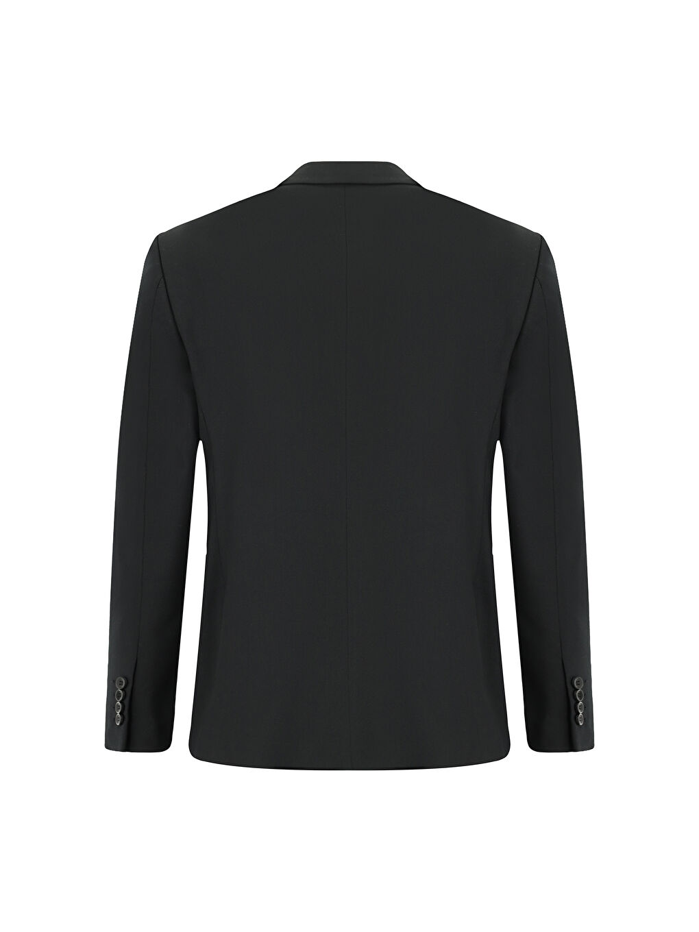 Siyah Slim Fit Dar Kesim Yünlü Klasik Takım Elbise-2