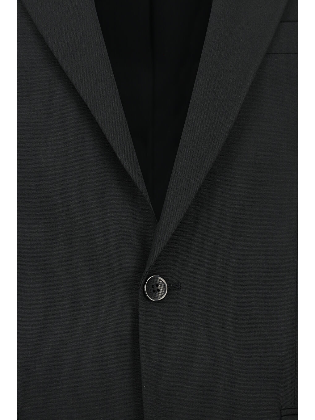 Siyah Slim Fit Dar Kesim Yünlü Klasik Takım Elbise-3