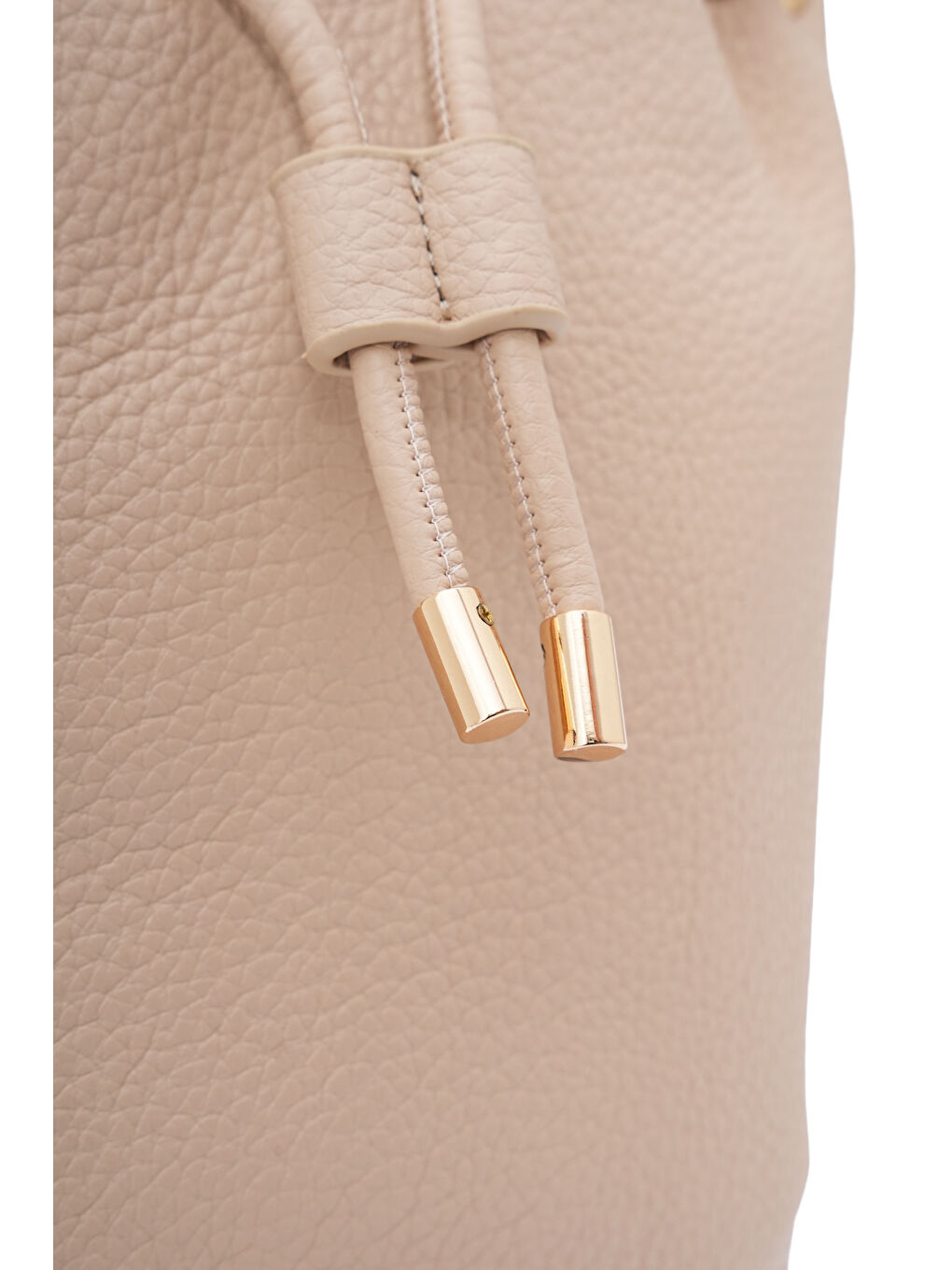 Bej Zincir Detaylı Büzgülü Kadın Omuz Çantası MB03-2