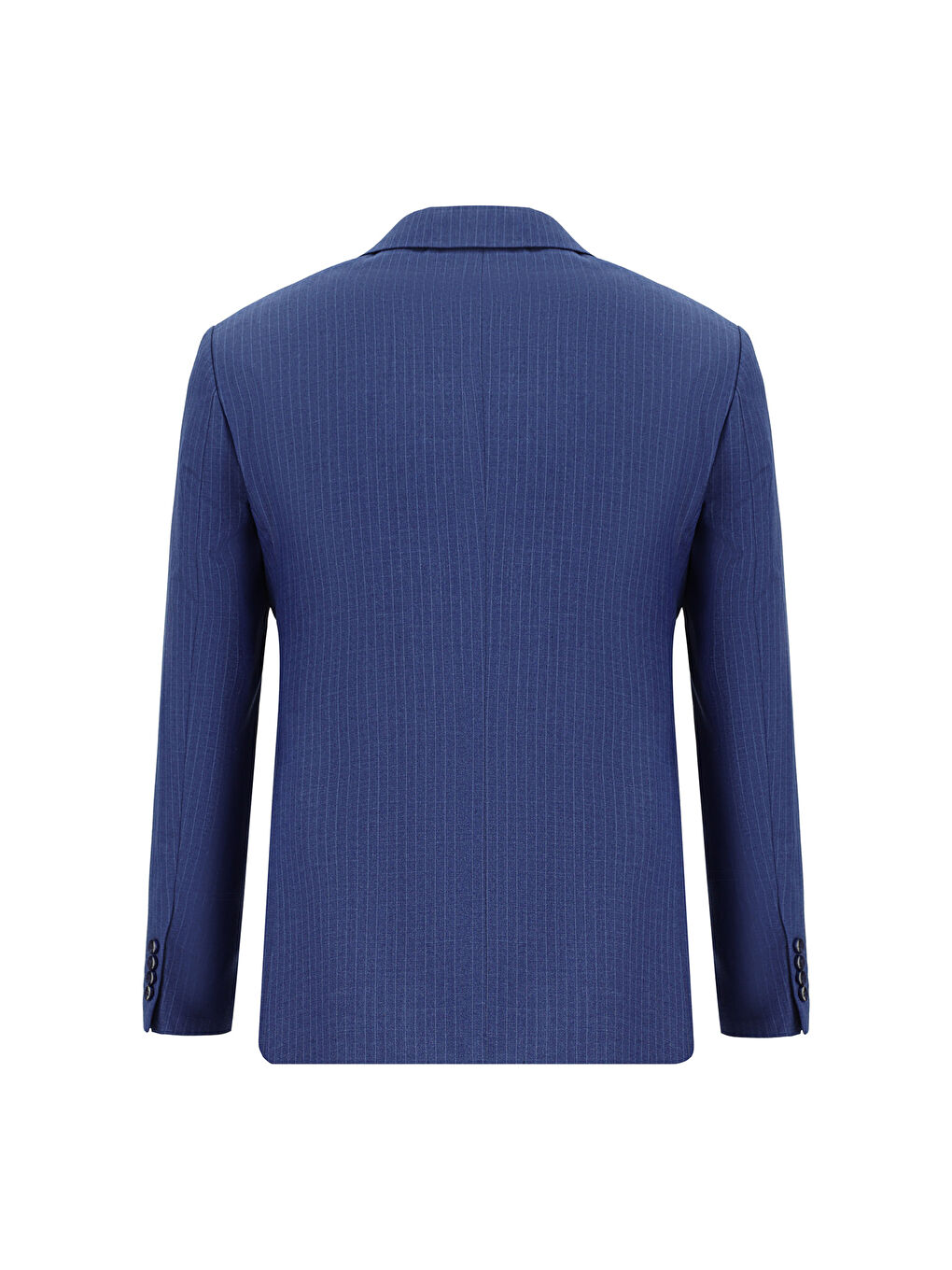 Lacivert Super Slim Fit Ekstra Dar Kesim Çizgili Kruvaze Takım Elbise-2