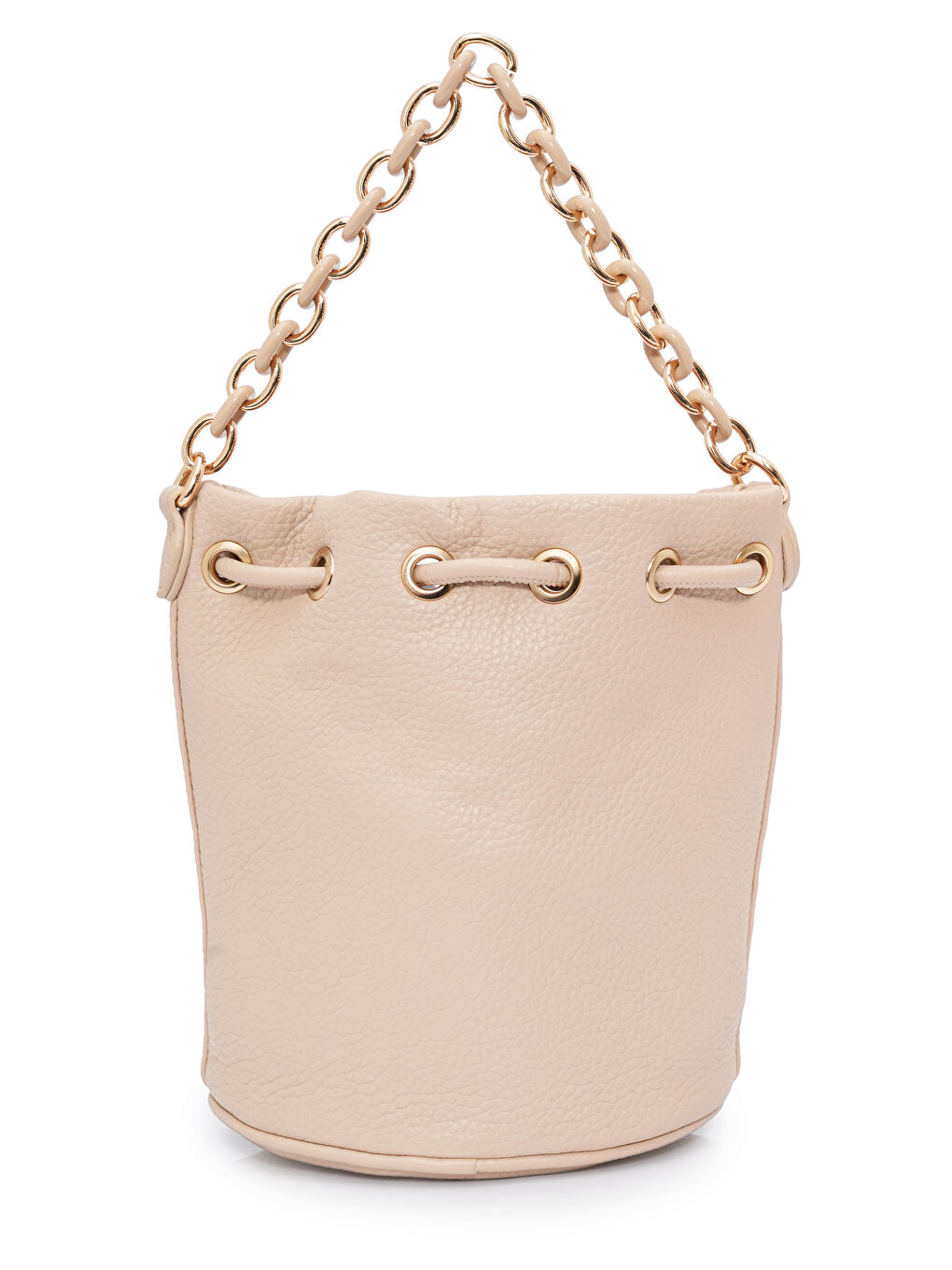 Bej Zincir Detaylı Büzgülü Kadın Omuz Çantası MB03-5