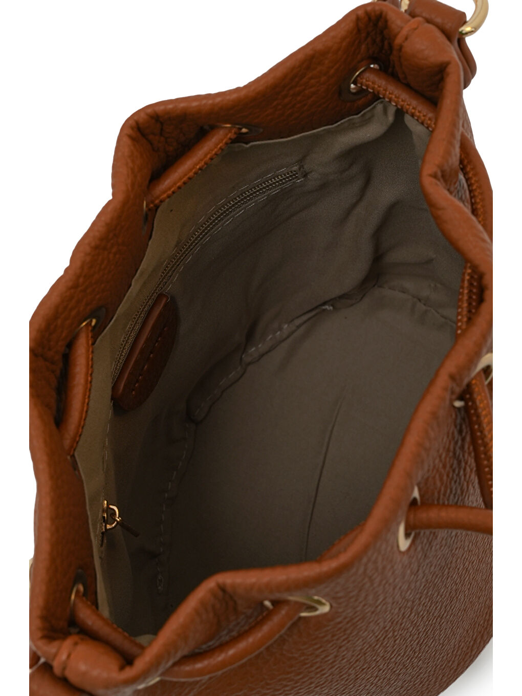 Kahverengi Zincir Detaylı Büzgülü Kadın Omuz Çantası MB03-5