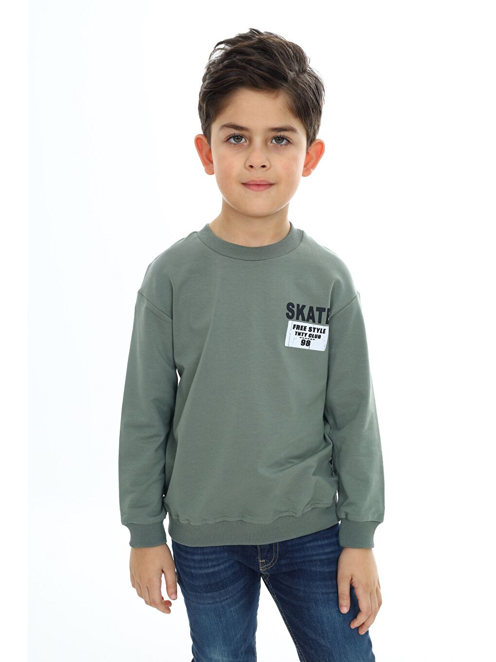 Toontoykids Yeşil Erkek Çocuk Baskılı Sweatshirt