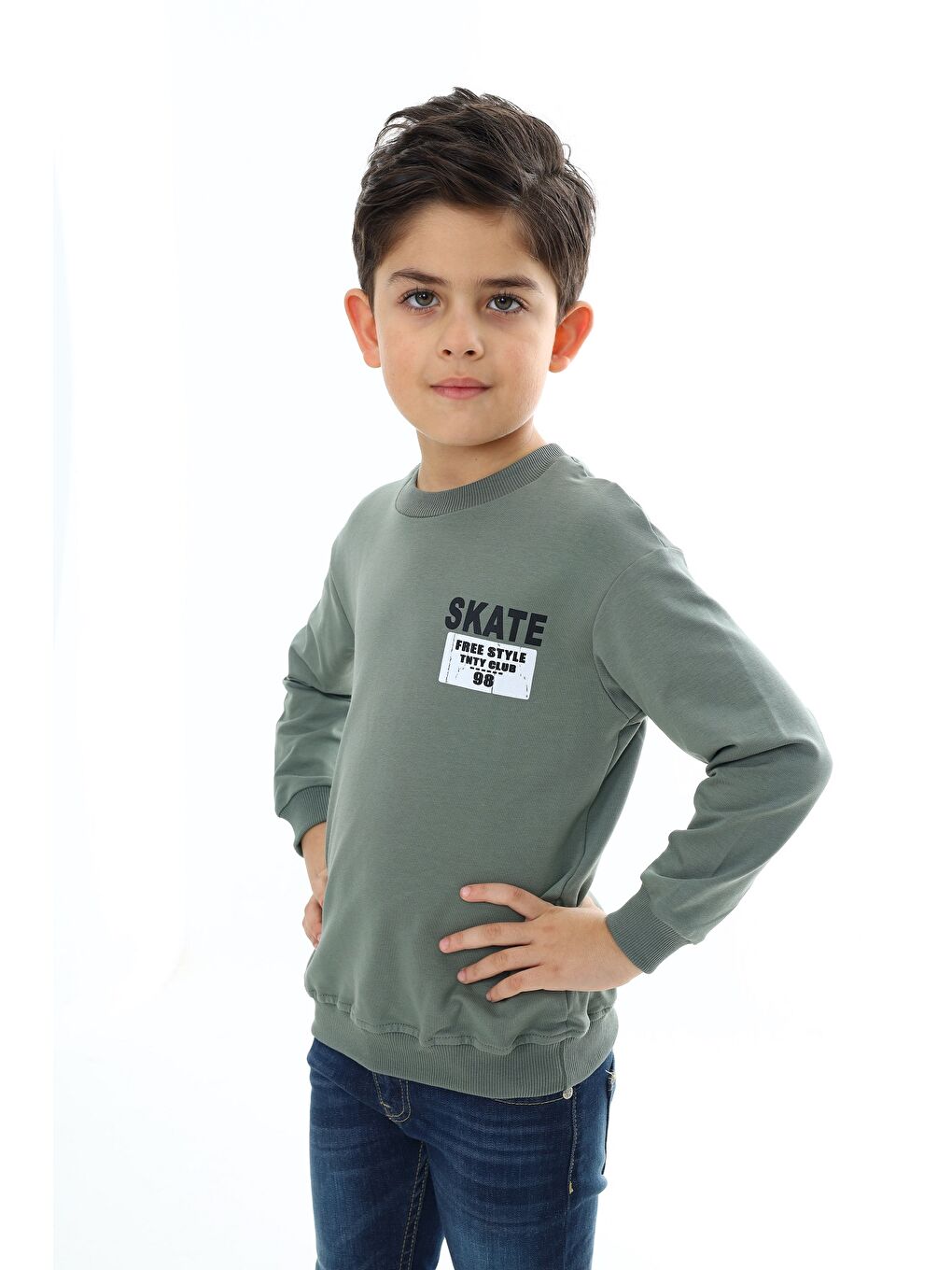 Toontoykids Yeşil Erkek Çocuk Baskılı Sweatshirt - 1