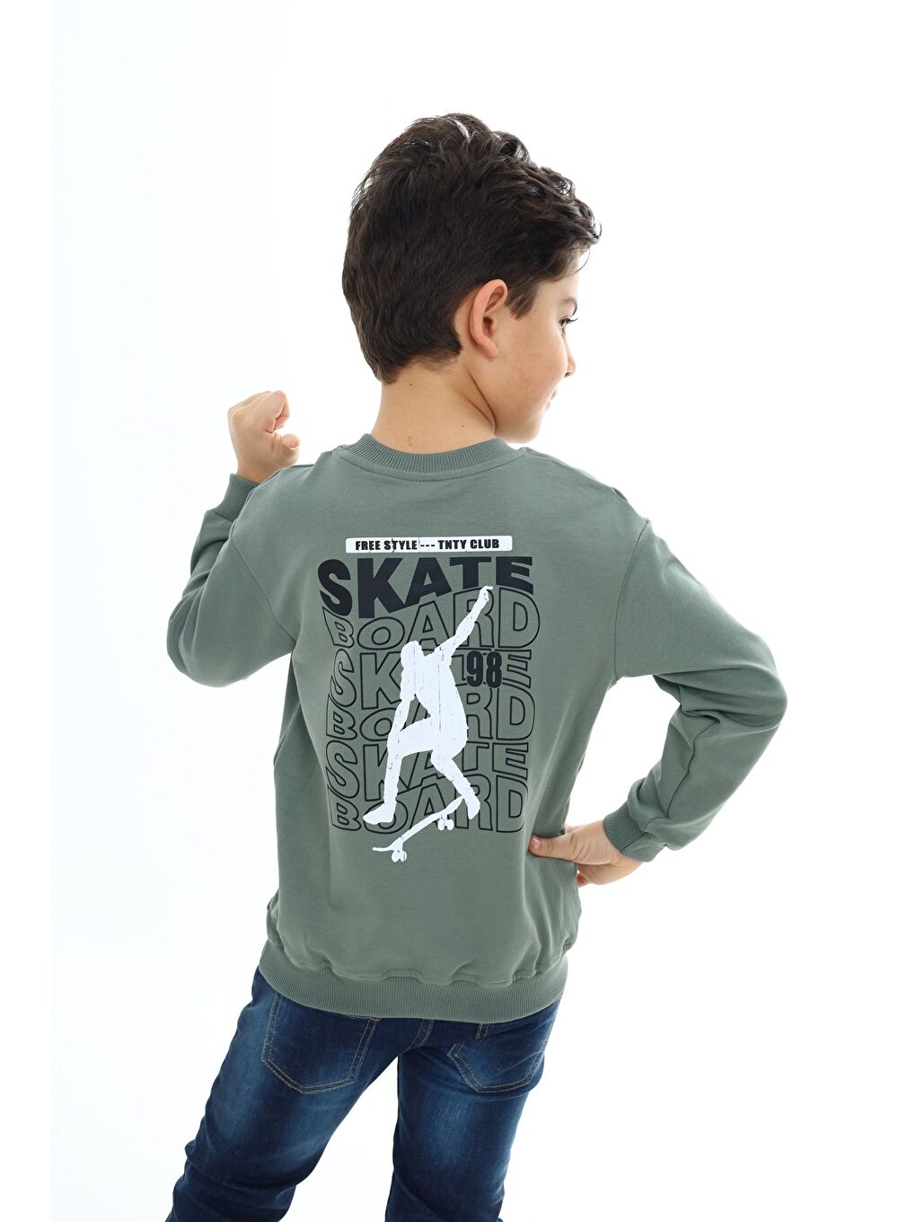 Toontoykids Yeşil Erkek Çocuk Baskılı Sweatshirt - 3