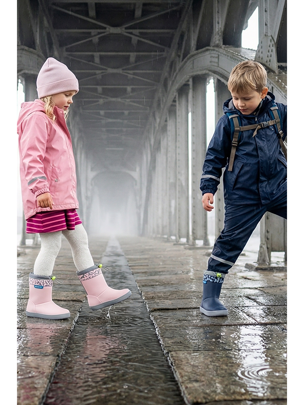 Rain Boots Süper Mat Pembe Suya Ve Soğuğa Dayanıklı Barefoot Çocuk Botu-3