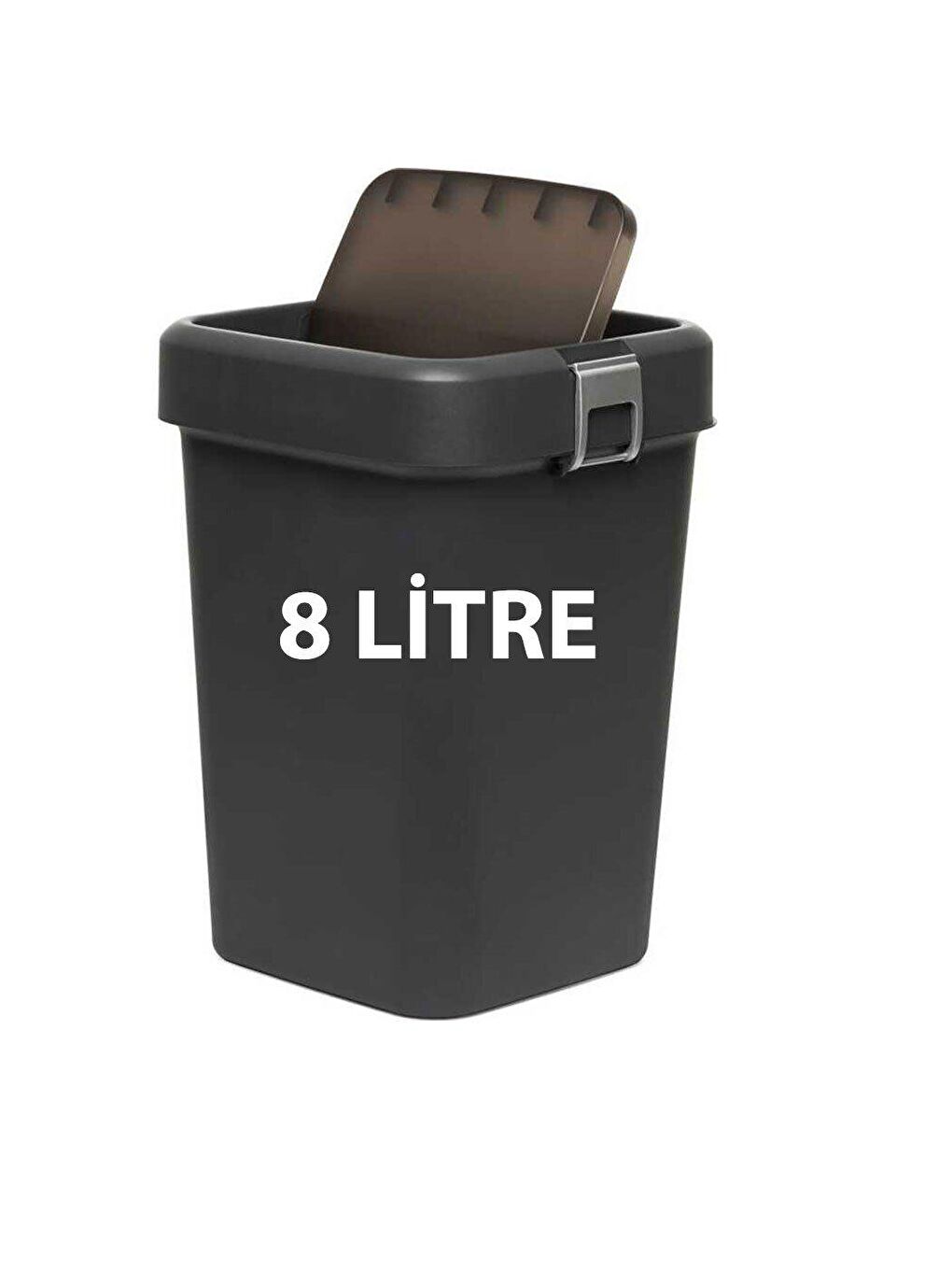 Motek Antrasit Comfort Dustbin 8 Litre Çöp Kutusu Kovası Antrasit - 1