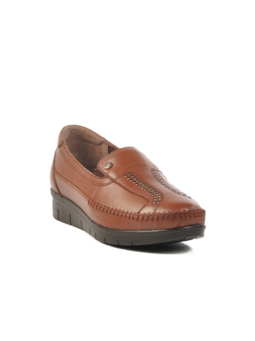 Kahverengi Taba Hakiki Deri Kadın Anatomik Casual Ayakkabı 42641 Z-2