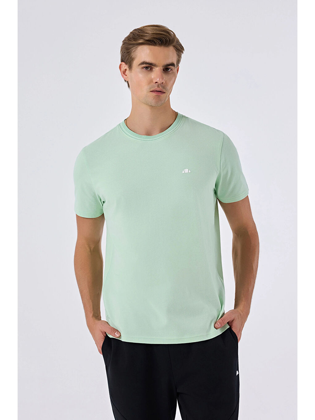 Yeşil Pamuklu Regular Fit Bisiklet Yaka T Shirt 6SM5058-MNT