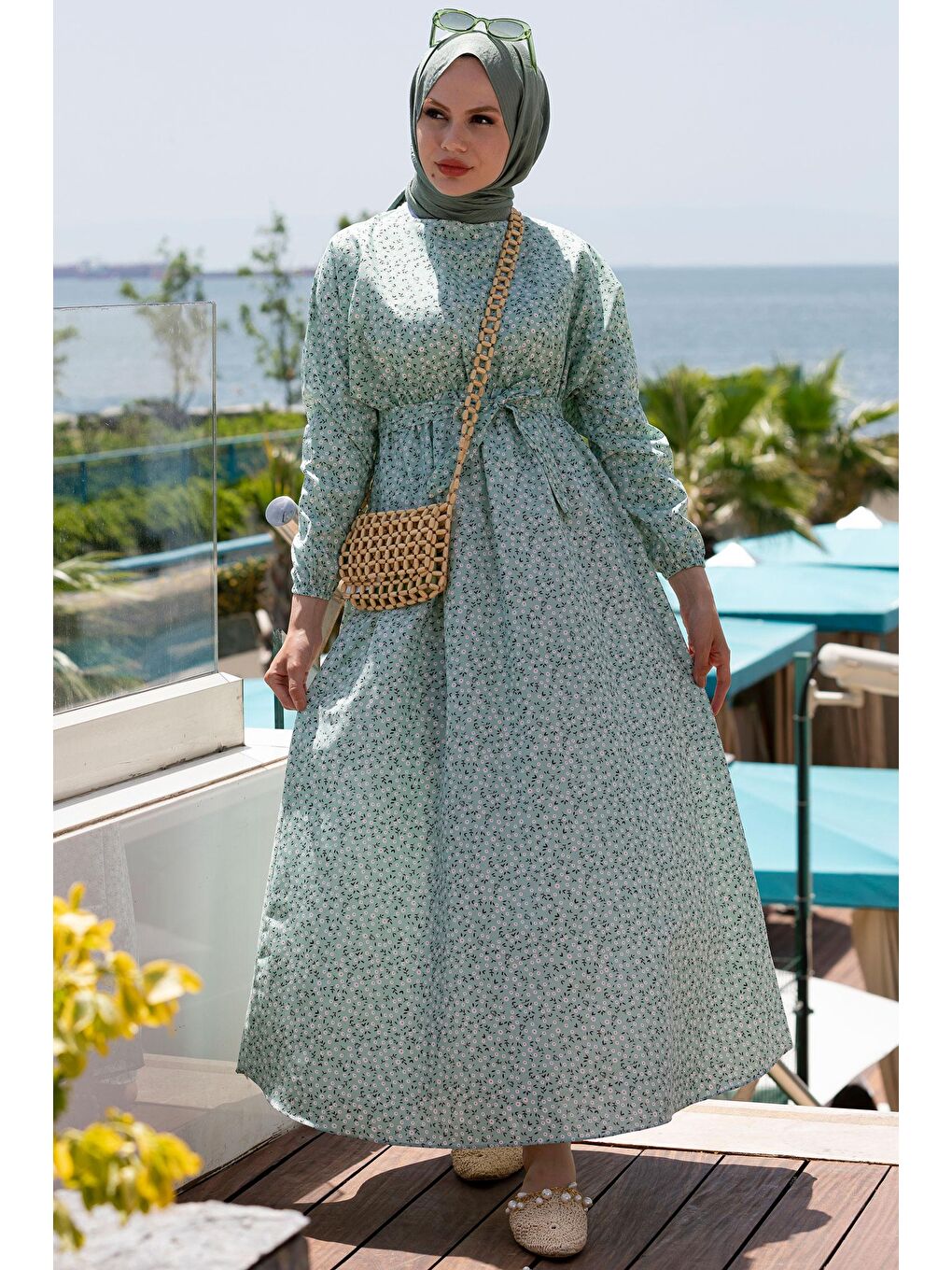 Bisiklet Yaka Kadın Gri Elbıse - 10422