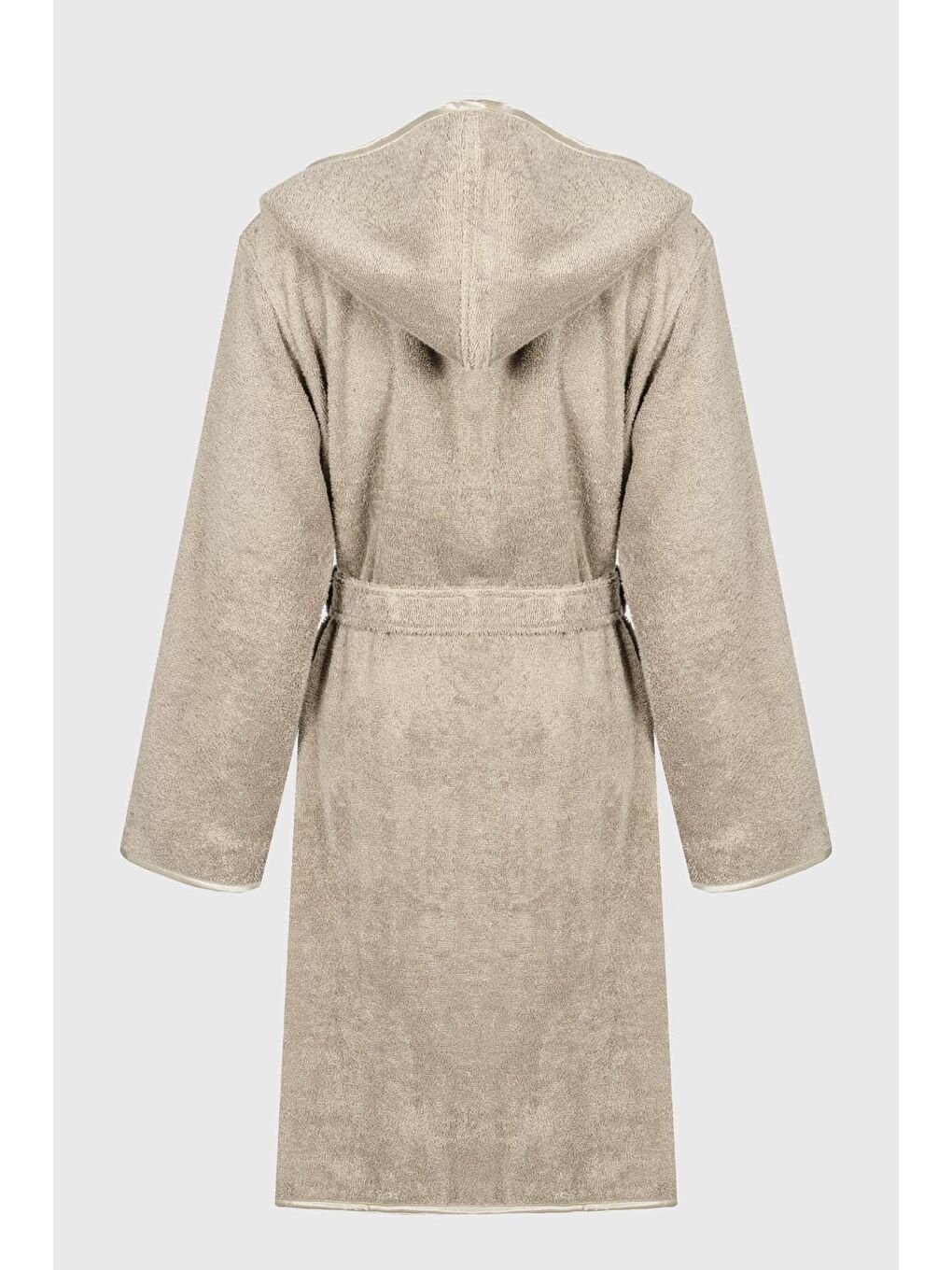 Ecosoft Kadın Bornoz %100 Organik Pamuk Armürlü Bej-1
