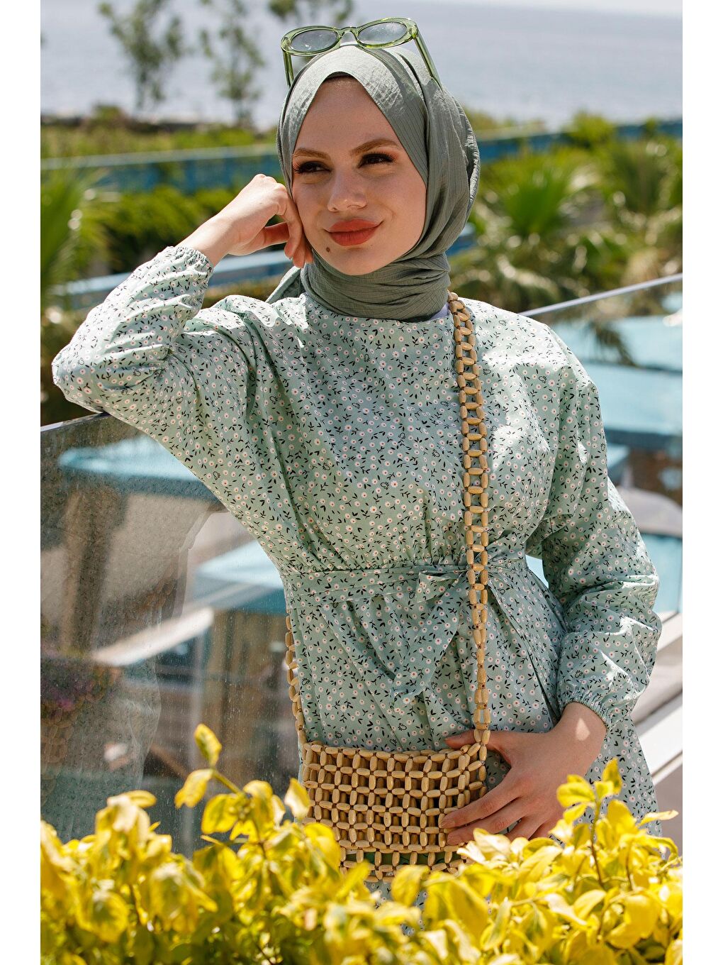 Bisiklet Yaka Kadın Gri Elbıse - 10422-1