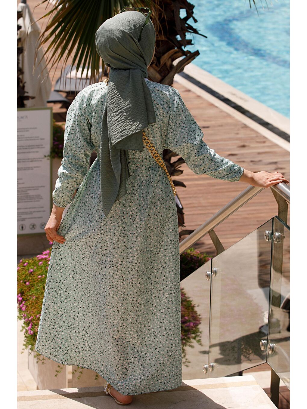 Bisiklet Yaka Kadın Gri Elbıse - 10422-2