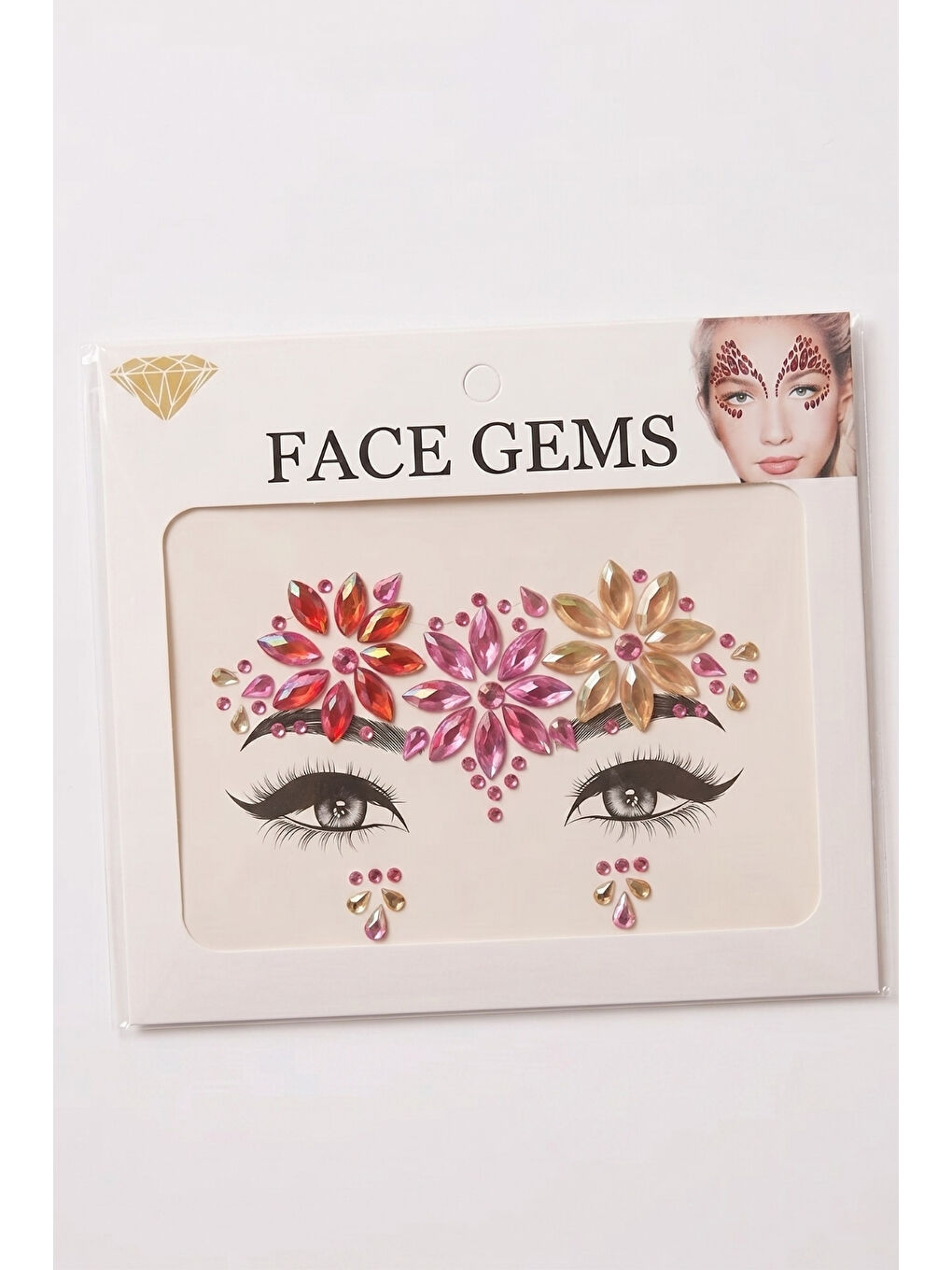 Pembe Çiçek Model Kız Çocuk Yüz Sticker