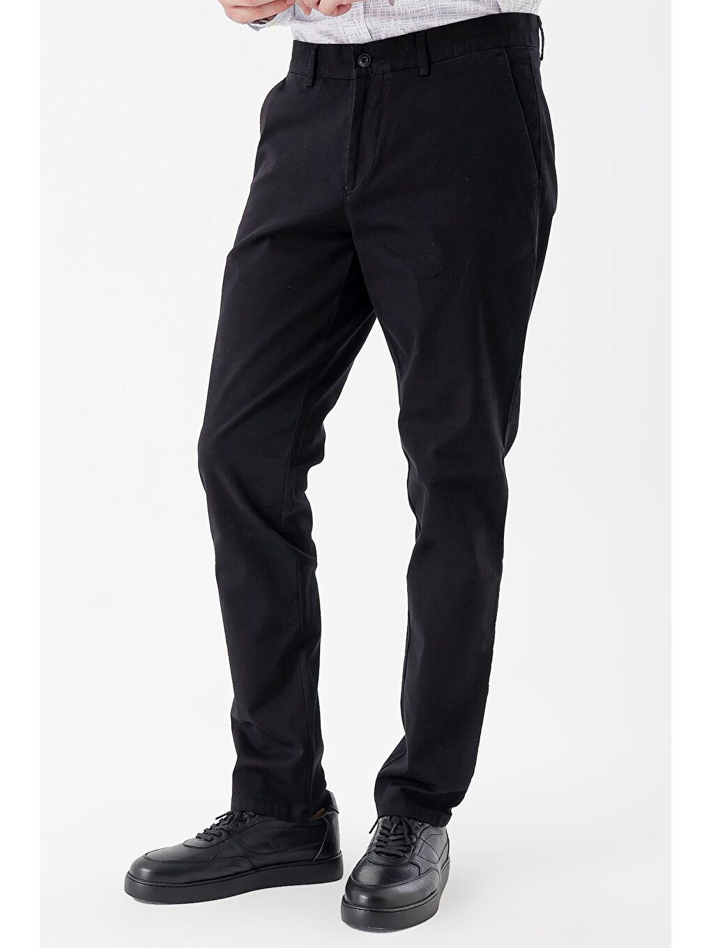 Siyah Pamuklu Yandan Cepli Casual Comfort Fit Chino Pantolon 1003235154