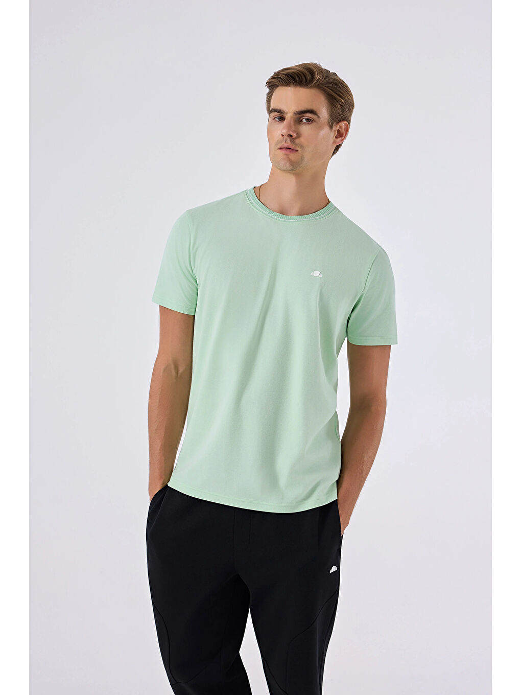 Yeşil Pamuklu Regular Fit Bisiklet Yaka T Shirt 6SM5058-MNT-2