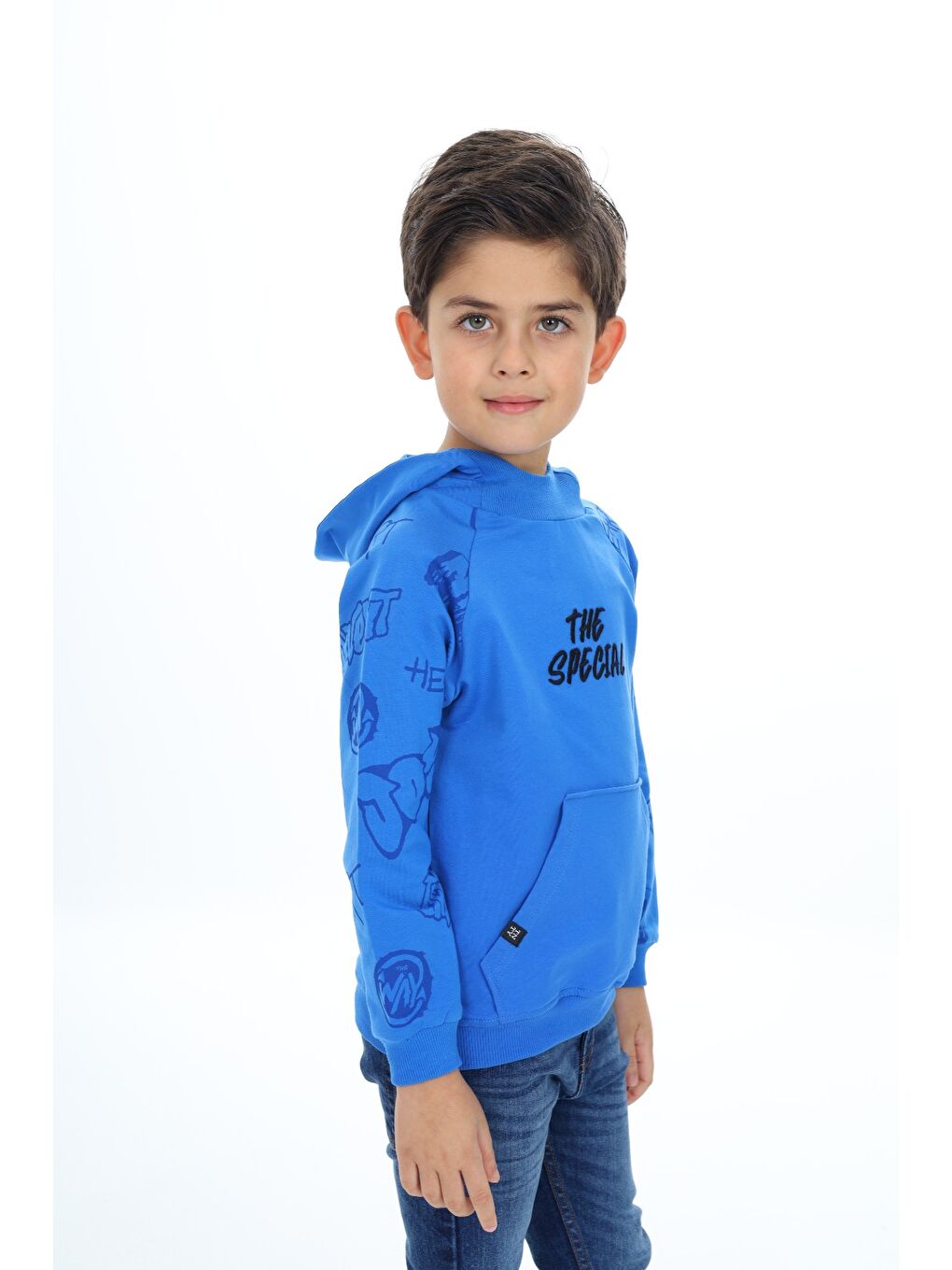 Mavi Erkek Çocuk Nakışlı Sweatshirt-2