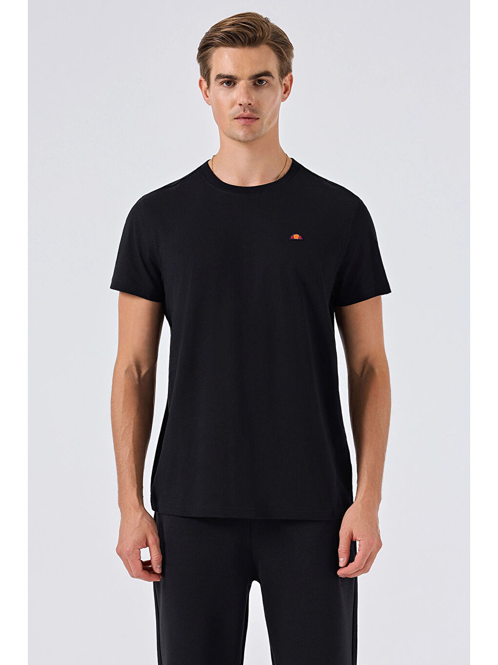 Siyah Pamuklu Regular Fit Bisiklet Yaka T Shirt 6SM5069-BK