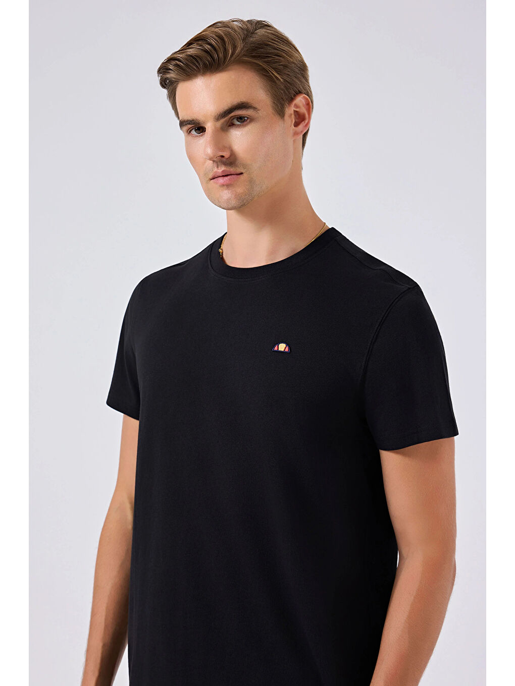 Siyah Pamuklu Regular Fit Bisiklet Yaka T Shirt 6SM5069-BK-3