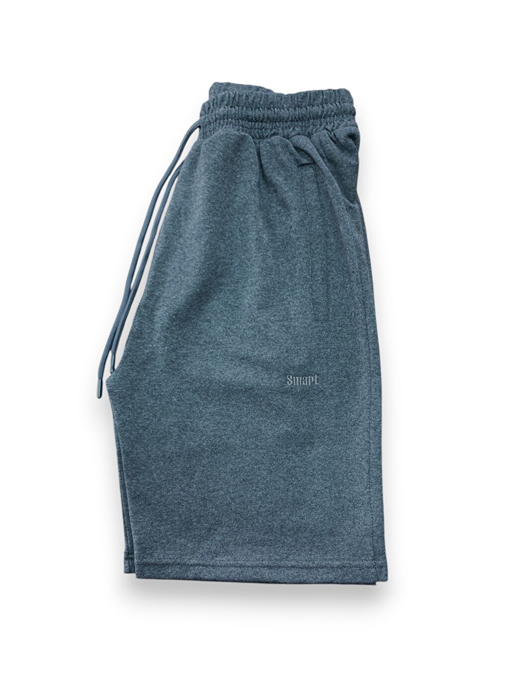 Gri Erkek Füme Fermuarlı Cepli Pamuklu Şort-1