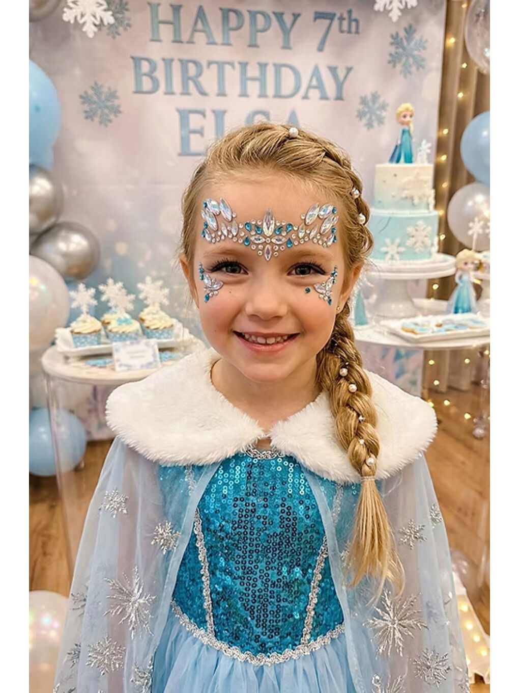 Gümüş Elmas Model Kız Çocuk Yüz Sticker-1