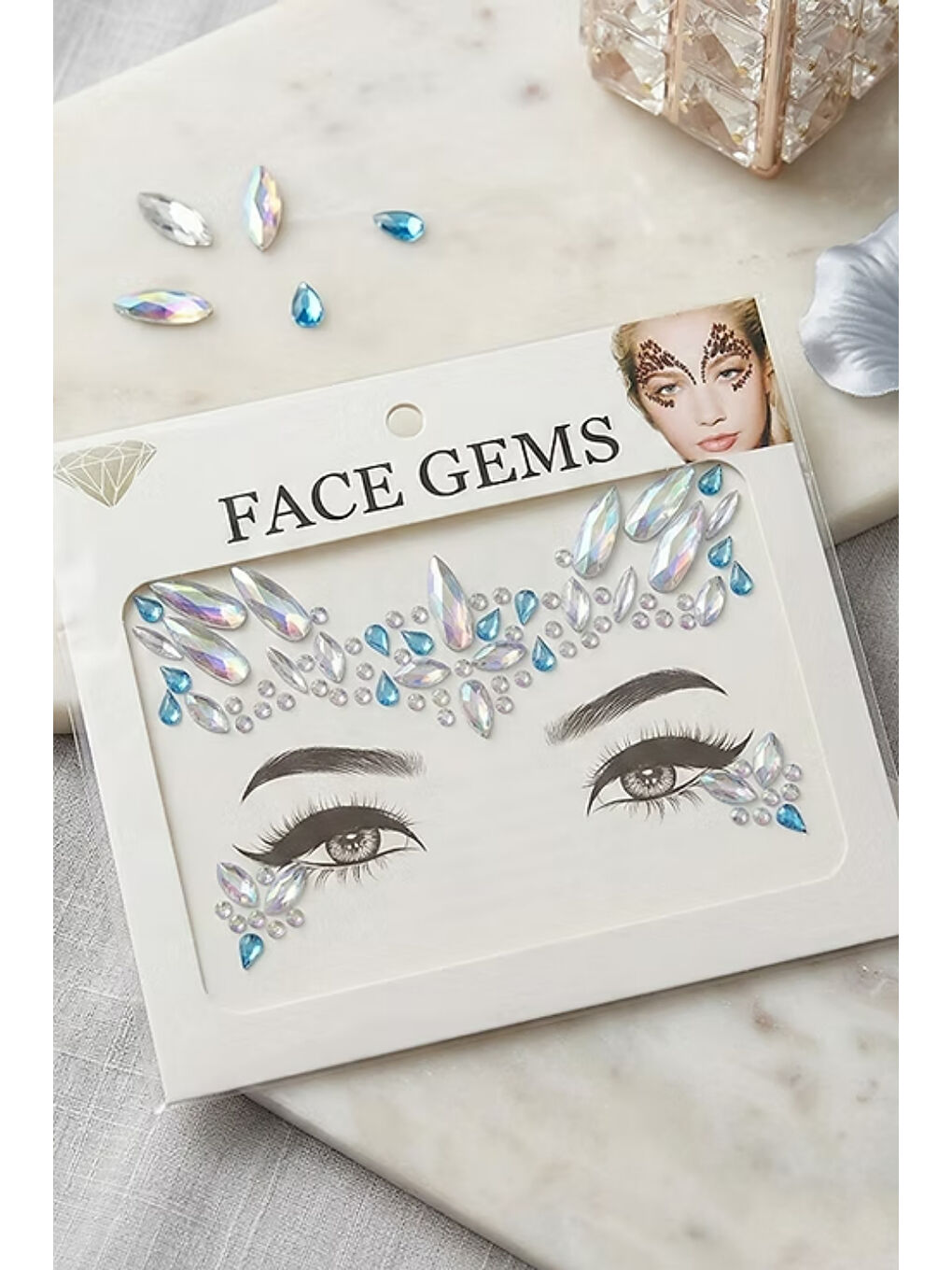 Gümüş Elmas Model Kız Çocuk Yüz Sticker-2