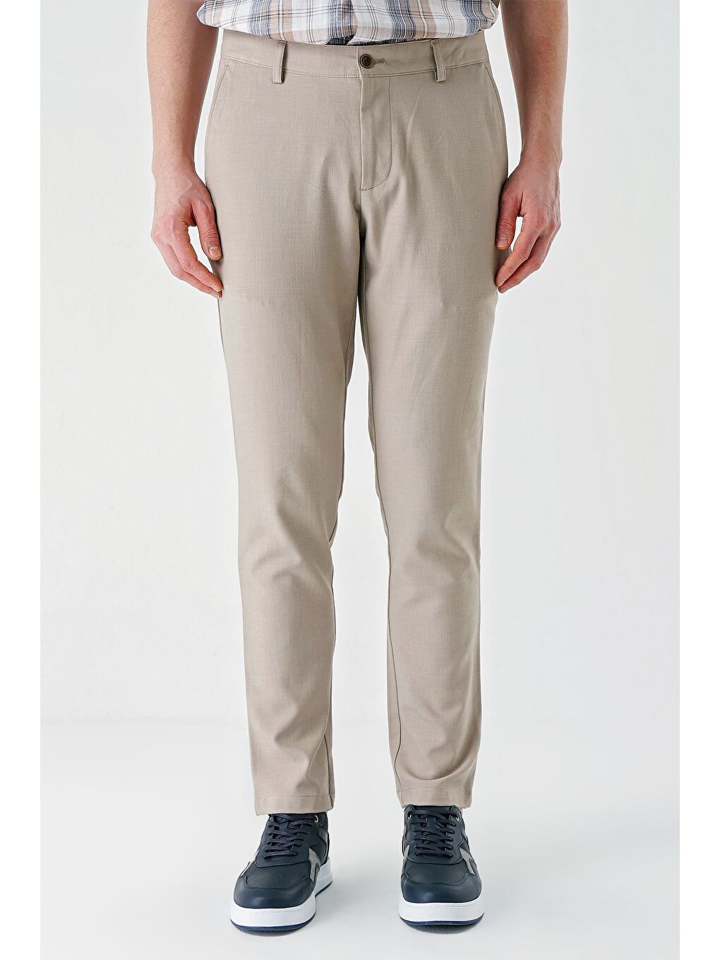 Bej Esnek Yandan Cepli Casual Comfort Fit Chino Pantolon 1003240158