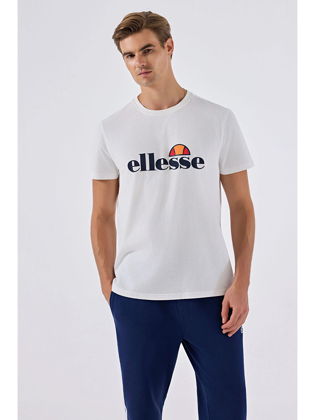 Beyaz Pamuklu Logo Baskılı Regular Fit Bisiklet Yaka T Shirt 6SM5070-OF-2