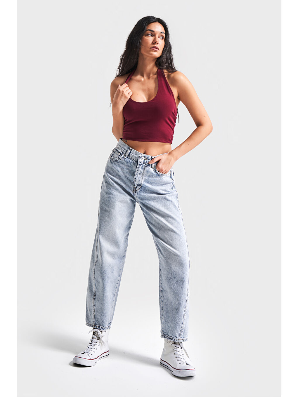 Mavi Kadın Snow Jean Rengi Venüs Carrot Fit Rahat Kalıp Yüksek Bel Denim-1