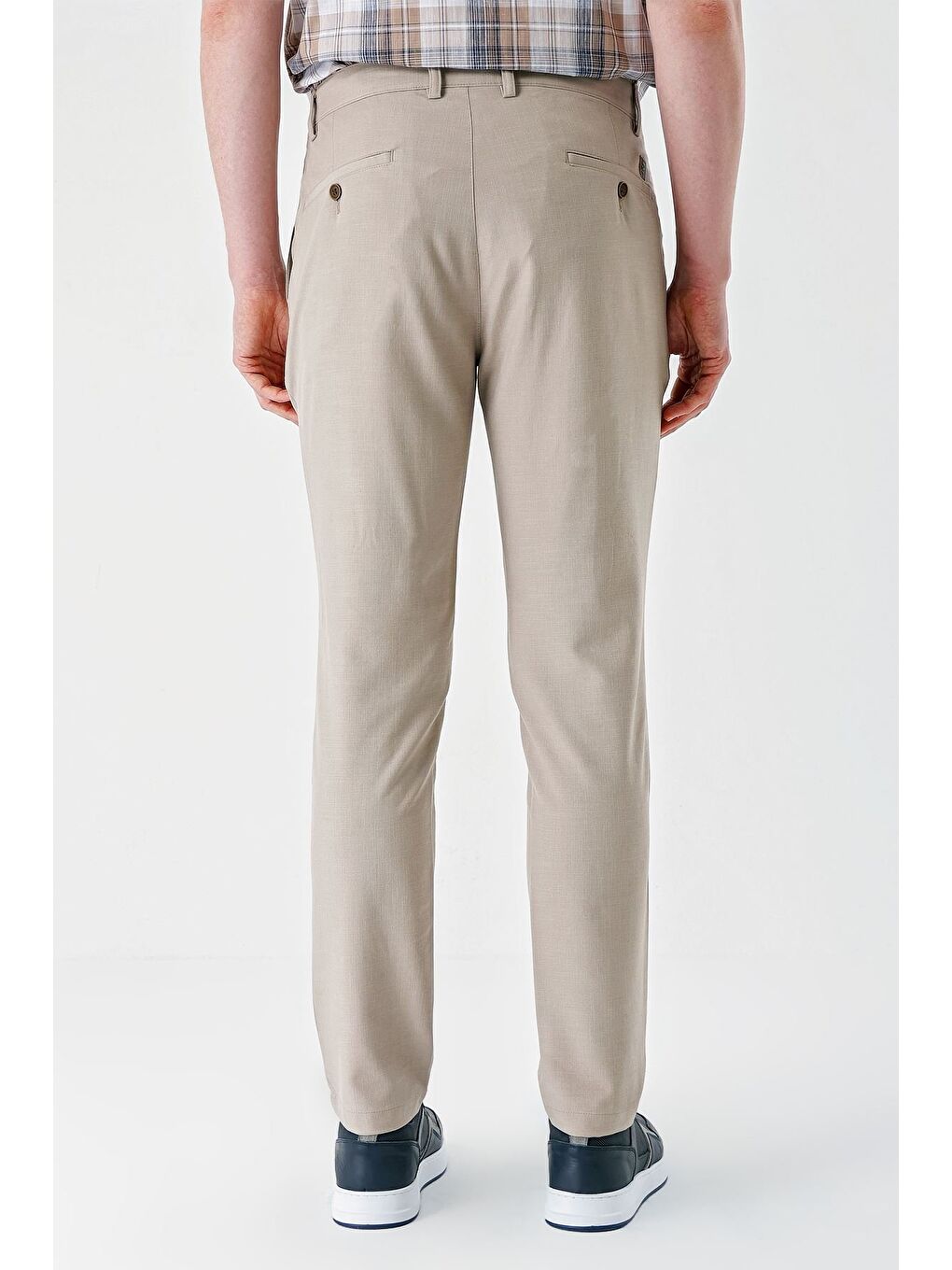 Bej Esnek Yandan Cepli Casual Comfort Fit Chino Pantolon 1003240158-1