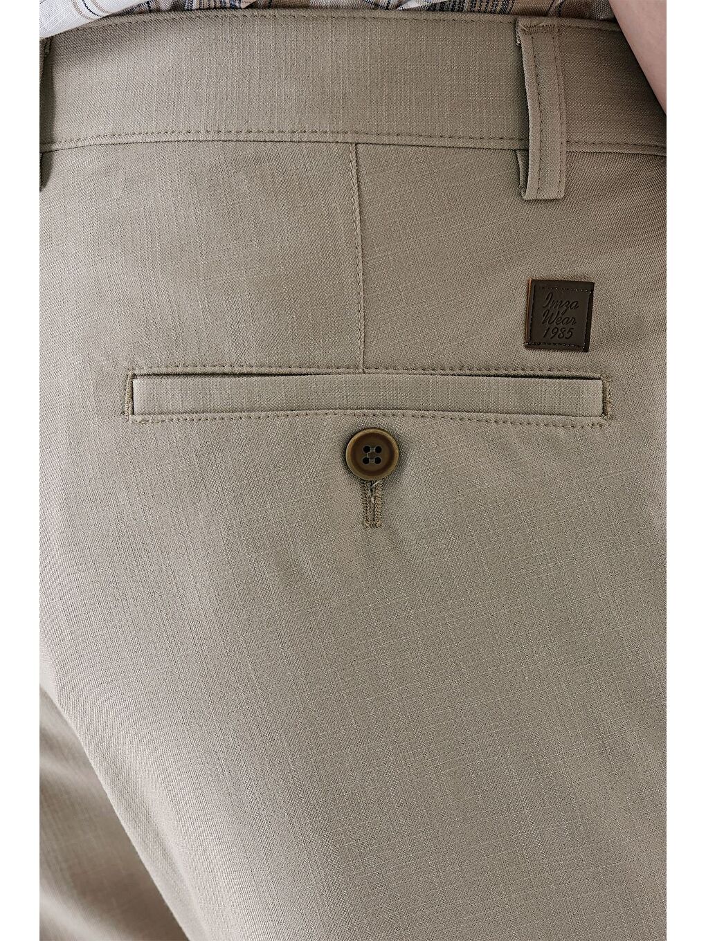 Bej Esnek Yandan Cepli Casual Comfort Fit Chino Pantolon 1003240158-3