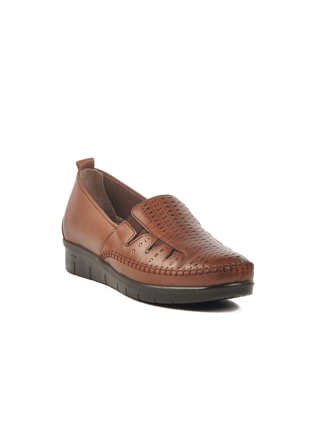 Kahverengi Taba Hakiki Deri Anatomik Kadın Casual Ayakkabı 42660 Z-2