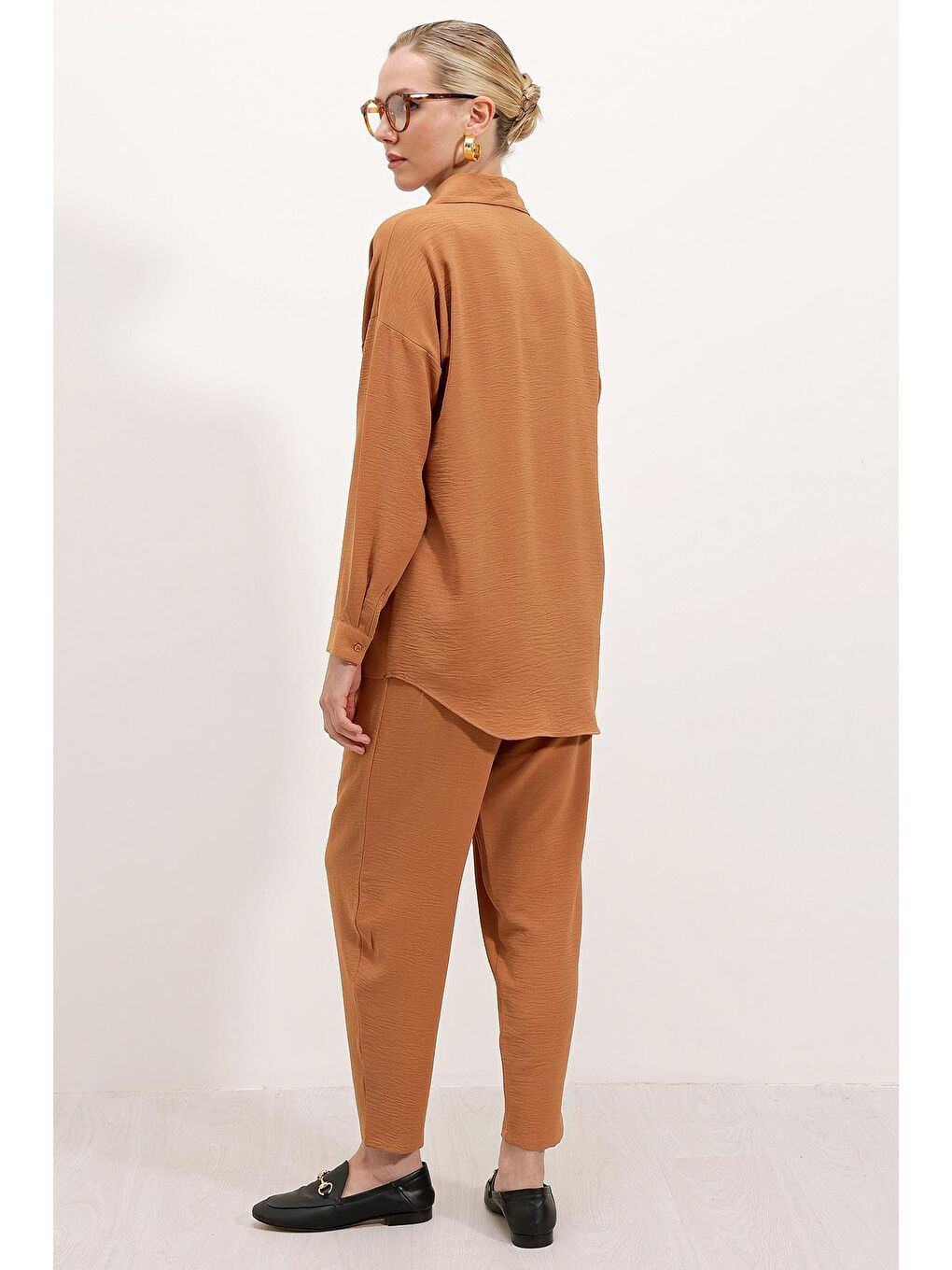 Kahverengi 6593 Oversize İkili Takım - Taba-8