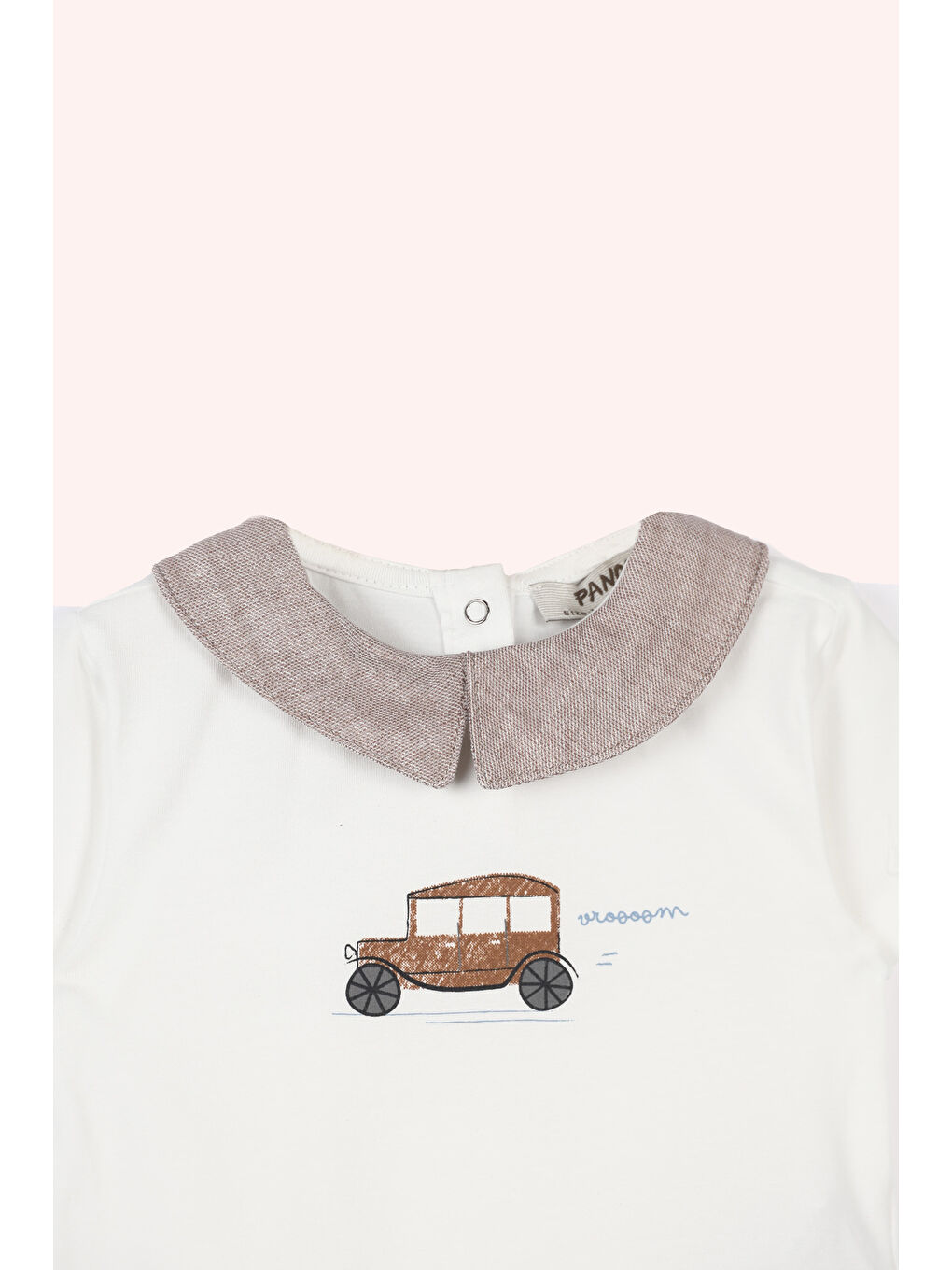 Erkek Çocuk Yakalı Kısa Kollu Body Ekru-1