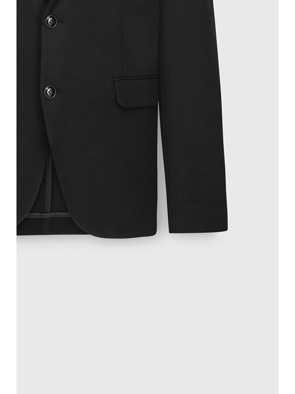 Erkek Siyah Pamuklu Slim Fit Dar Kesim Mono Yaka Kapak Cepli Ceket-8