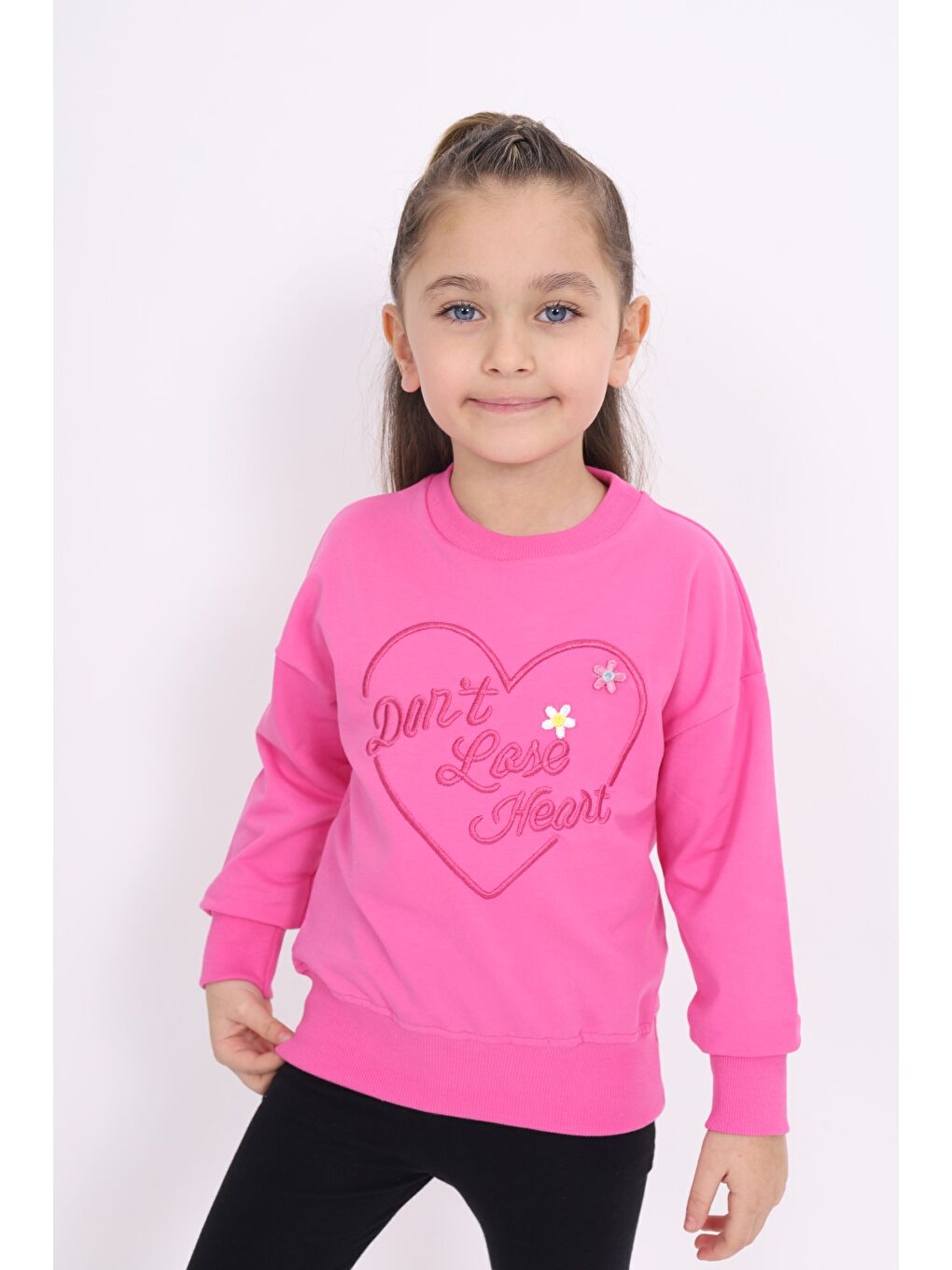 Toontoykids Mor Kız Çocuk Nakışlı Sweatshirt