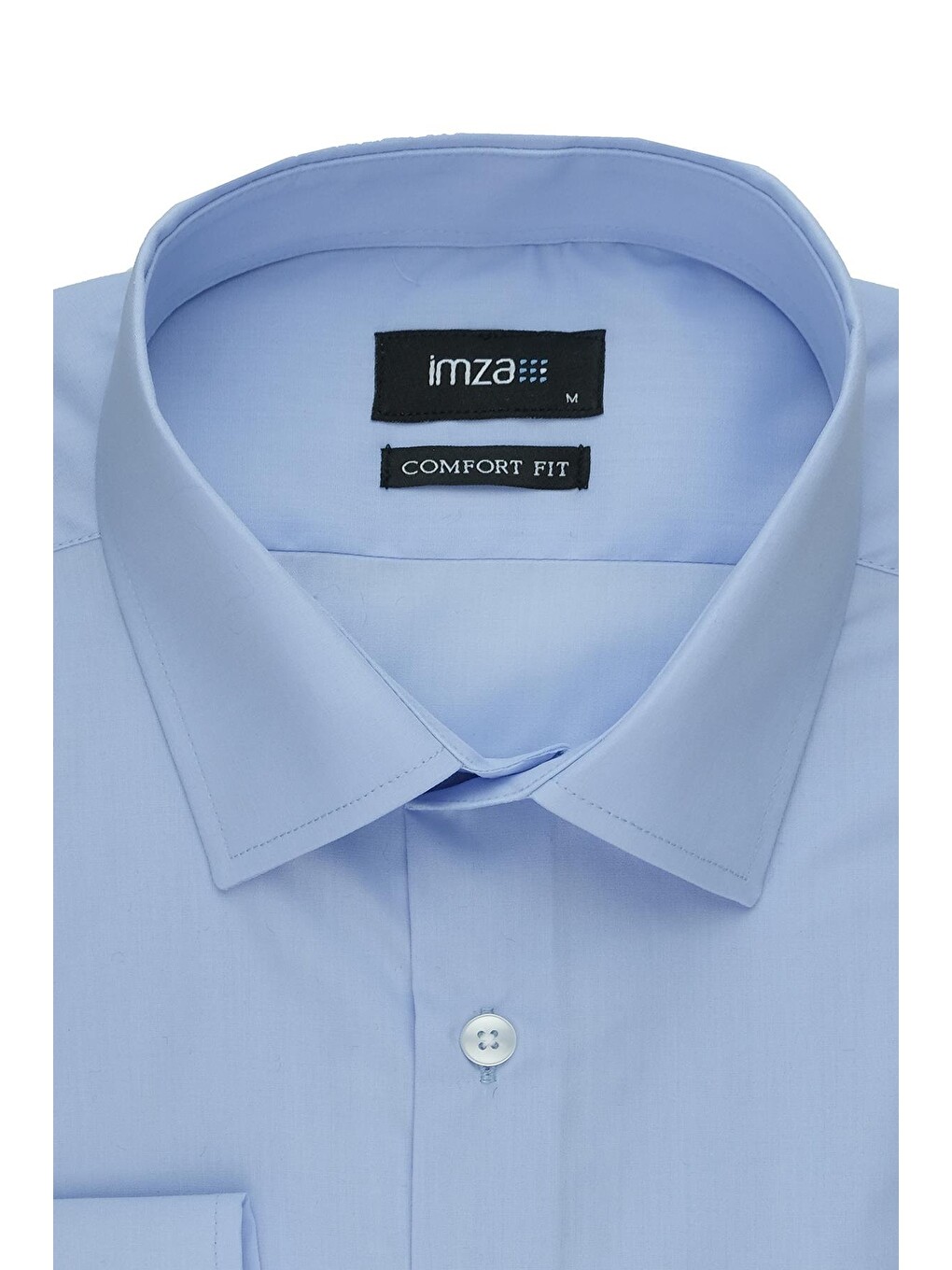 Mavi Uzun Kol Düz Bez Ayağı 041 Sert Yaka Basic Comfort Fit Gömlek 1004245051-1