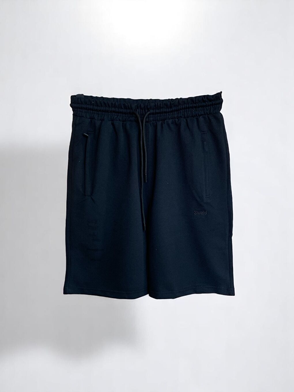 Erkek Siyah Fermuarlı Cepli Pamuklu Şort