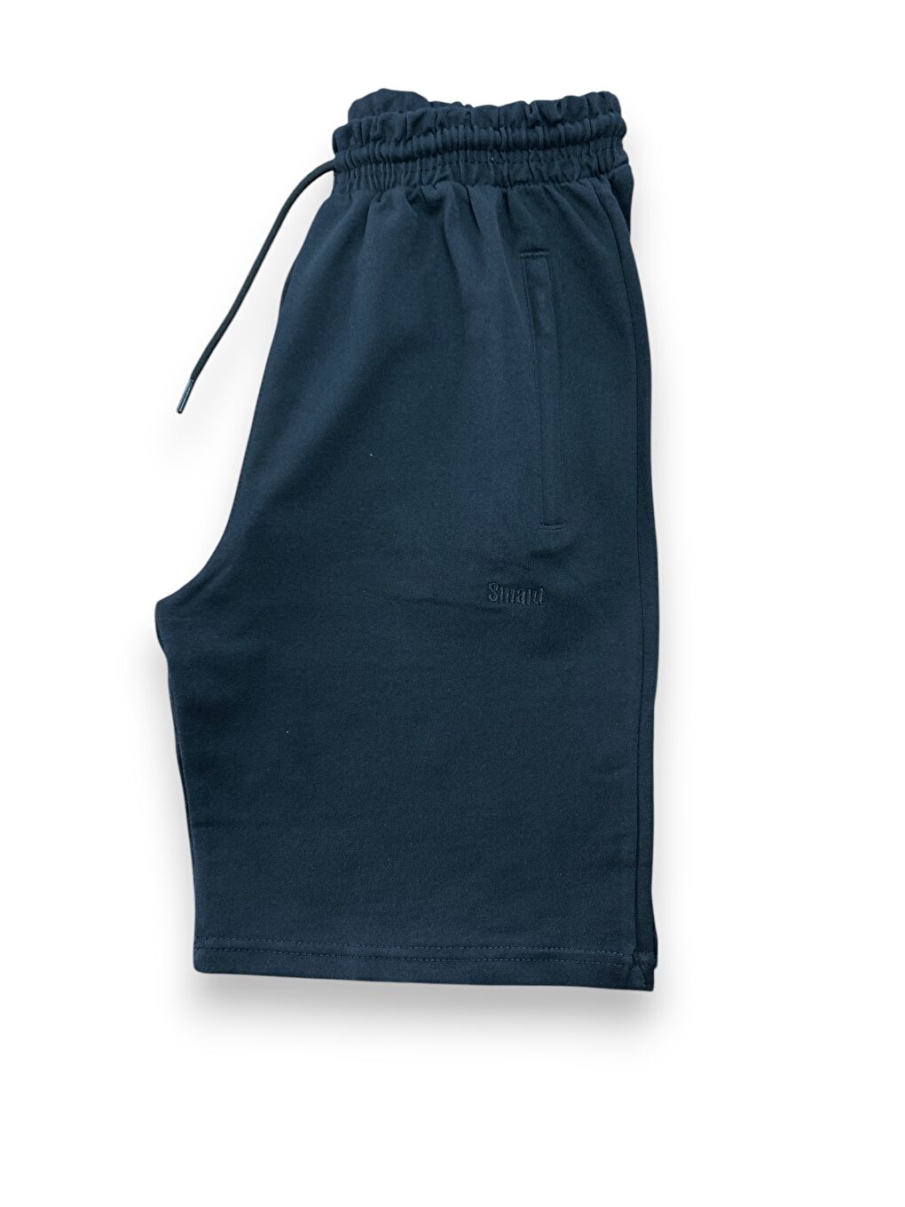 Erkek Siyah Fermuarlı Cepli Pamuklu Şort-1