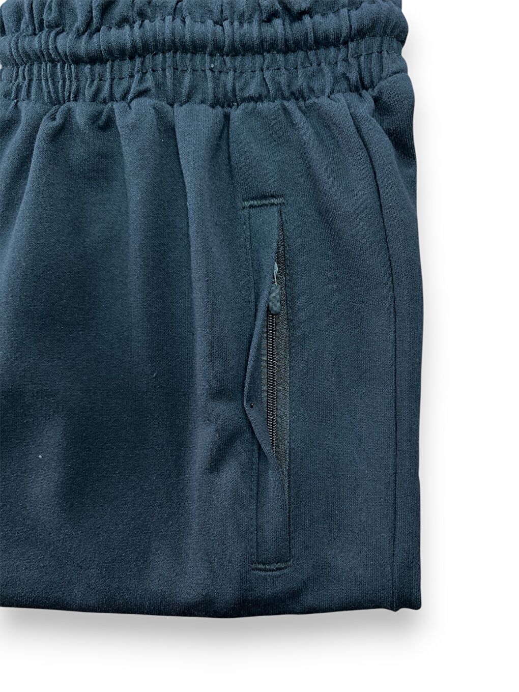 Erkek Siyah Fermuarlı Cepli Pamuklu Şort-2