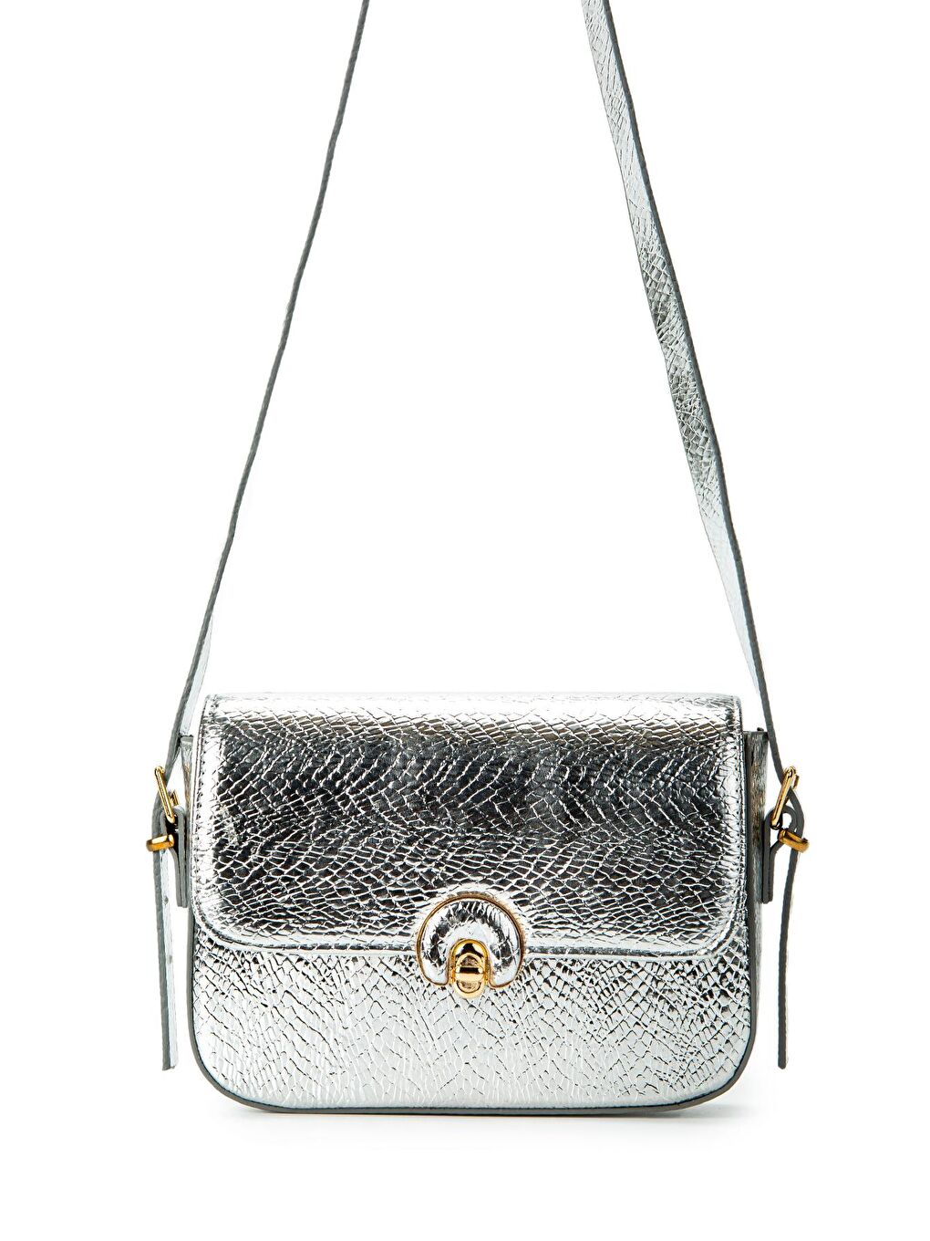 Gri Uzun Askılı Camelia Kadın Çapraz Çanta Silver-2
