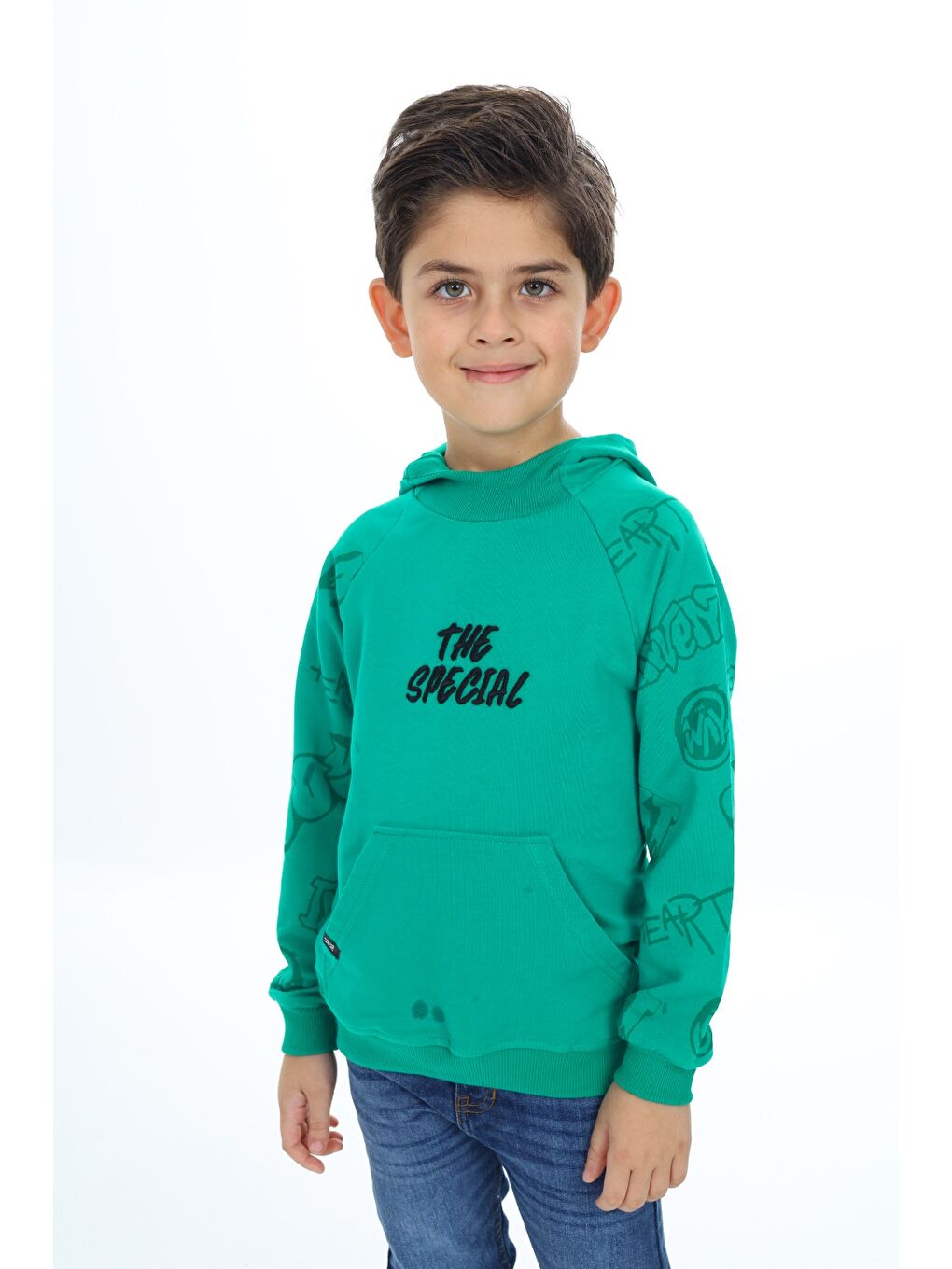 Toontoykids Yeşil Erkek Çocuk Nakışlı Sweatshirt