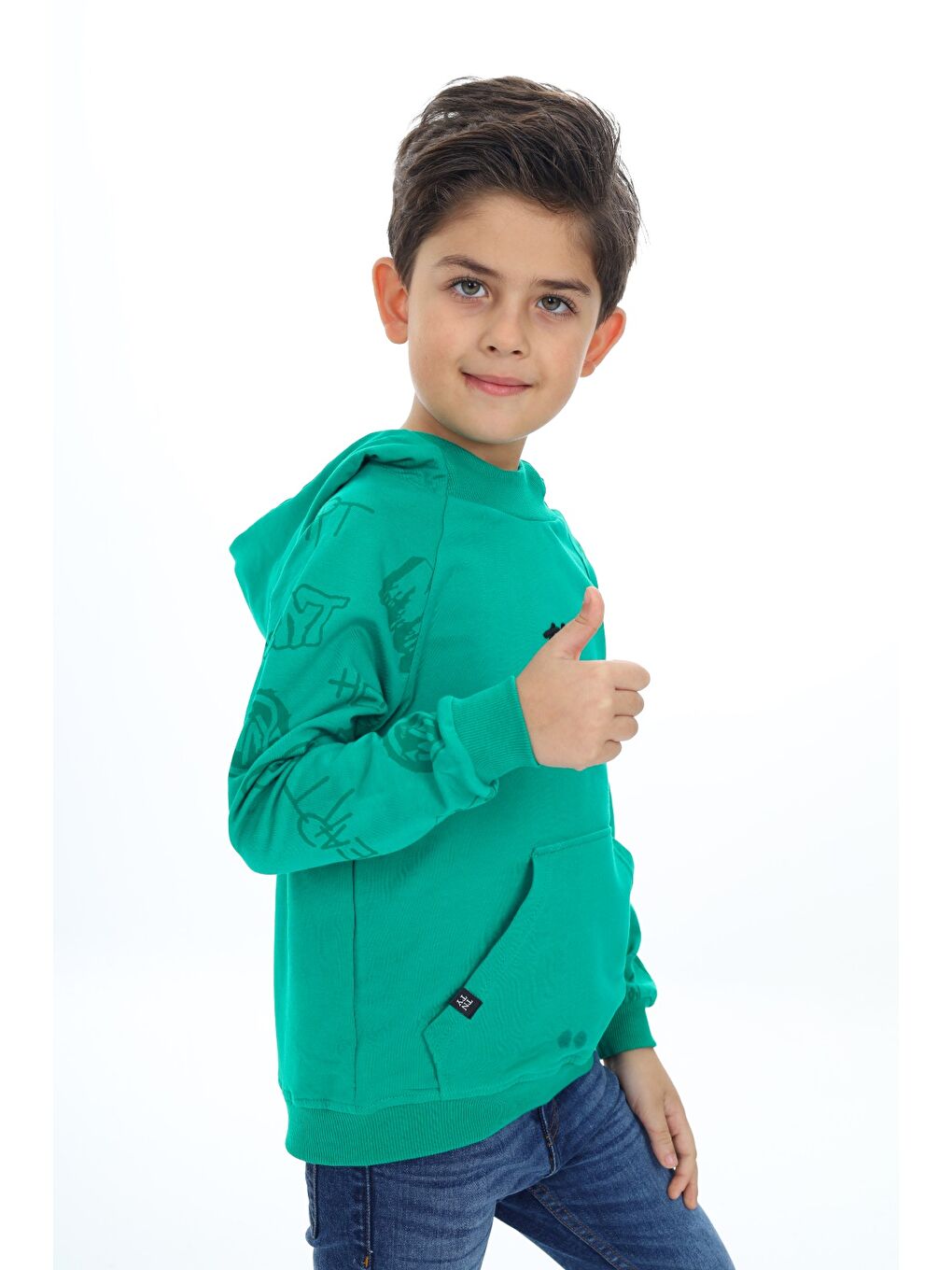 Toontoykids Yeşil Erkek Çocuk Nakışlı Sweatshirt - 1