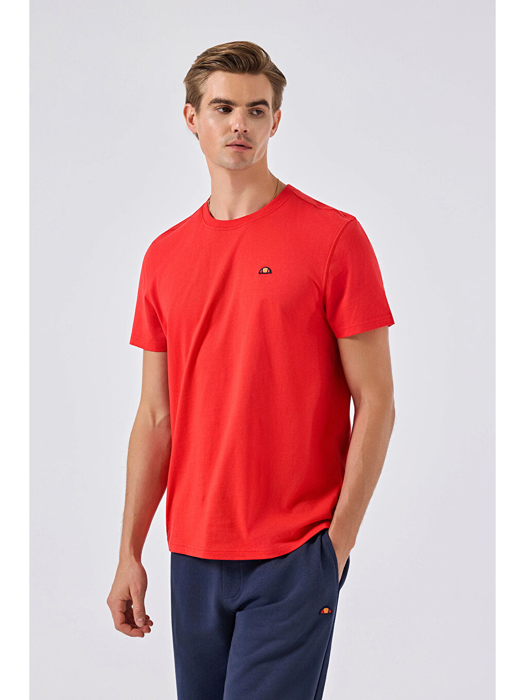 Kırmızı Pamuklu Regular Fit Bisiklet Yaka T Shirt 6SM5069-RD