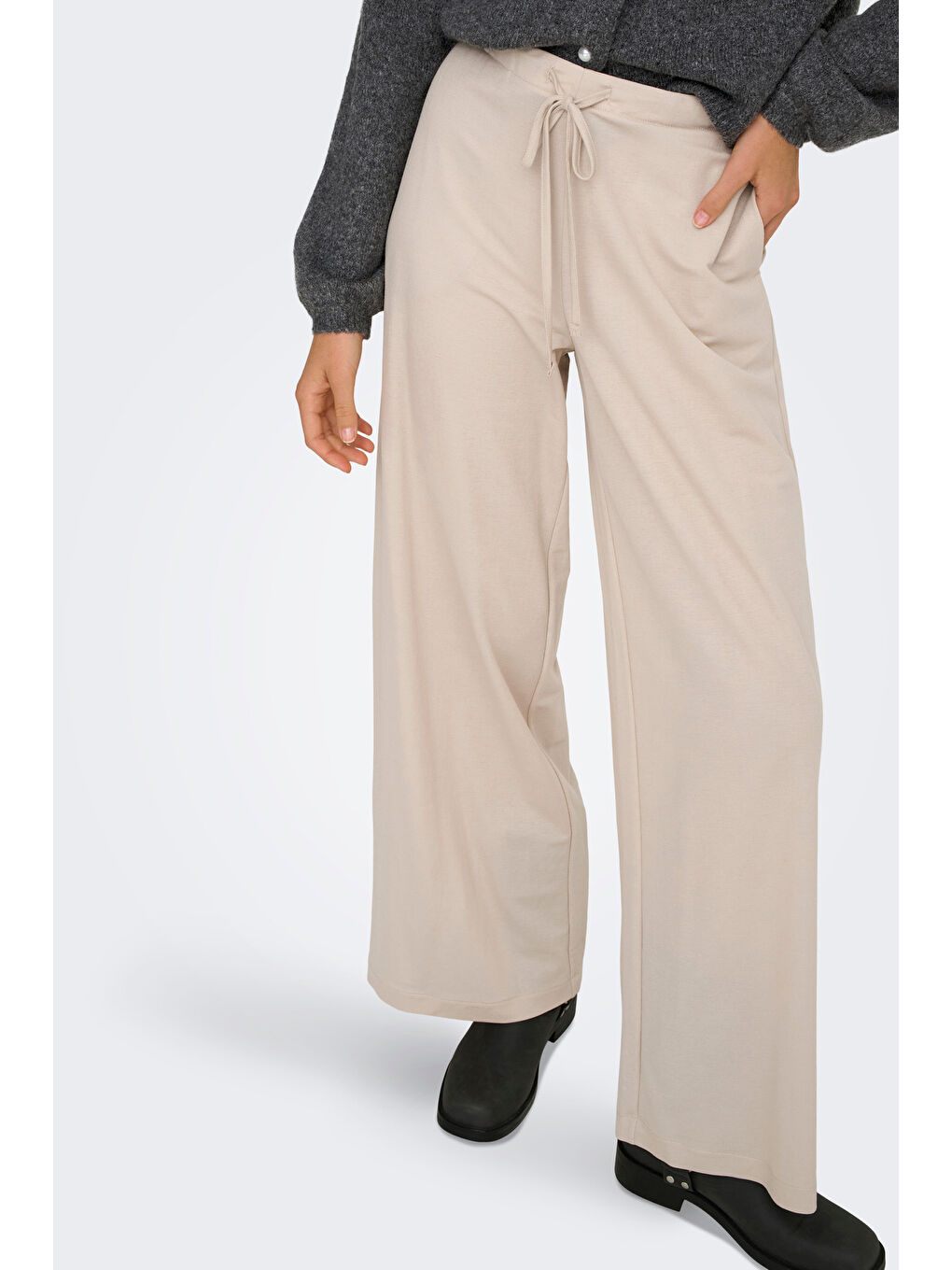 Bej Onlsakura Relaxed Fit Normal Bel Bol Paça Pantolon 15366882-2