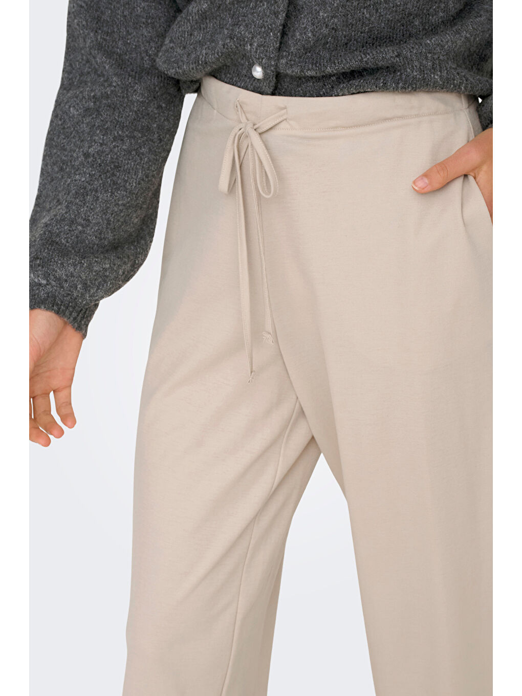 Bej Onlsakura Relaxed Fit Normal Bel Bol Paça Pantolon 15366882-4