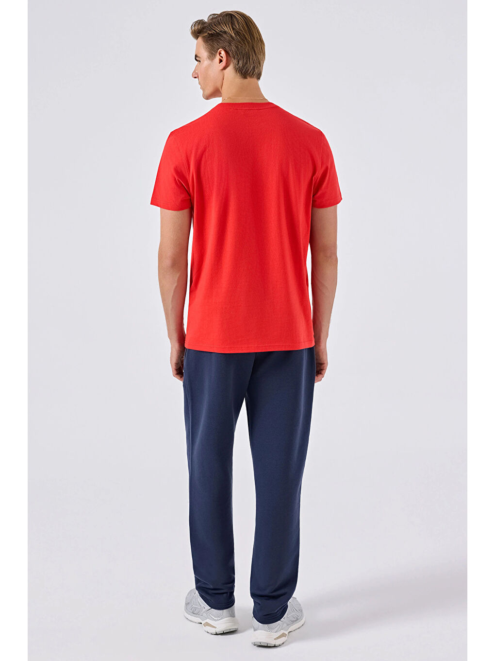 Kırmızı Pamuklu Regular Fit Bisiklet Yaka T Shirt 6SM5069-RD-3