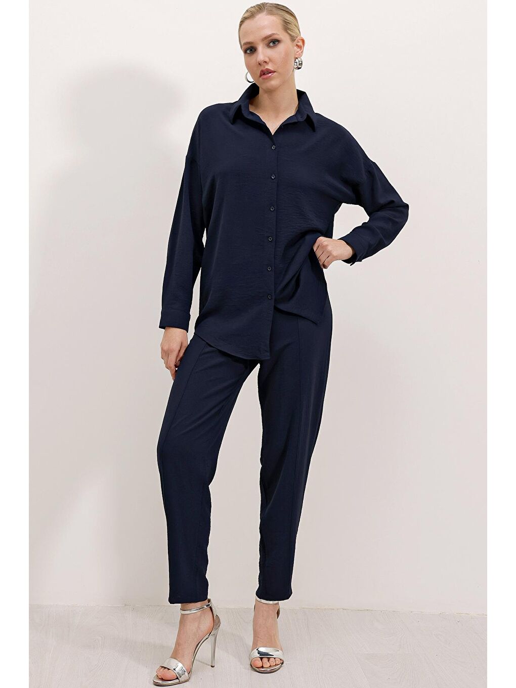 6593 Oversize İkili Takım - Lacivert-1