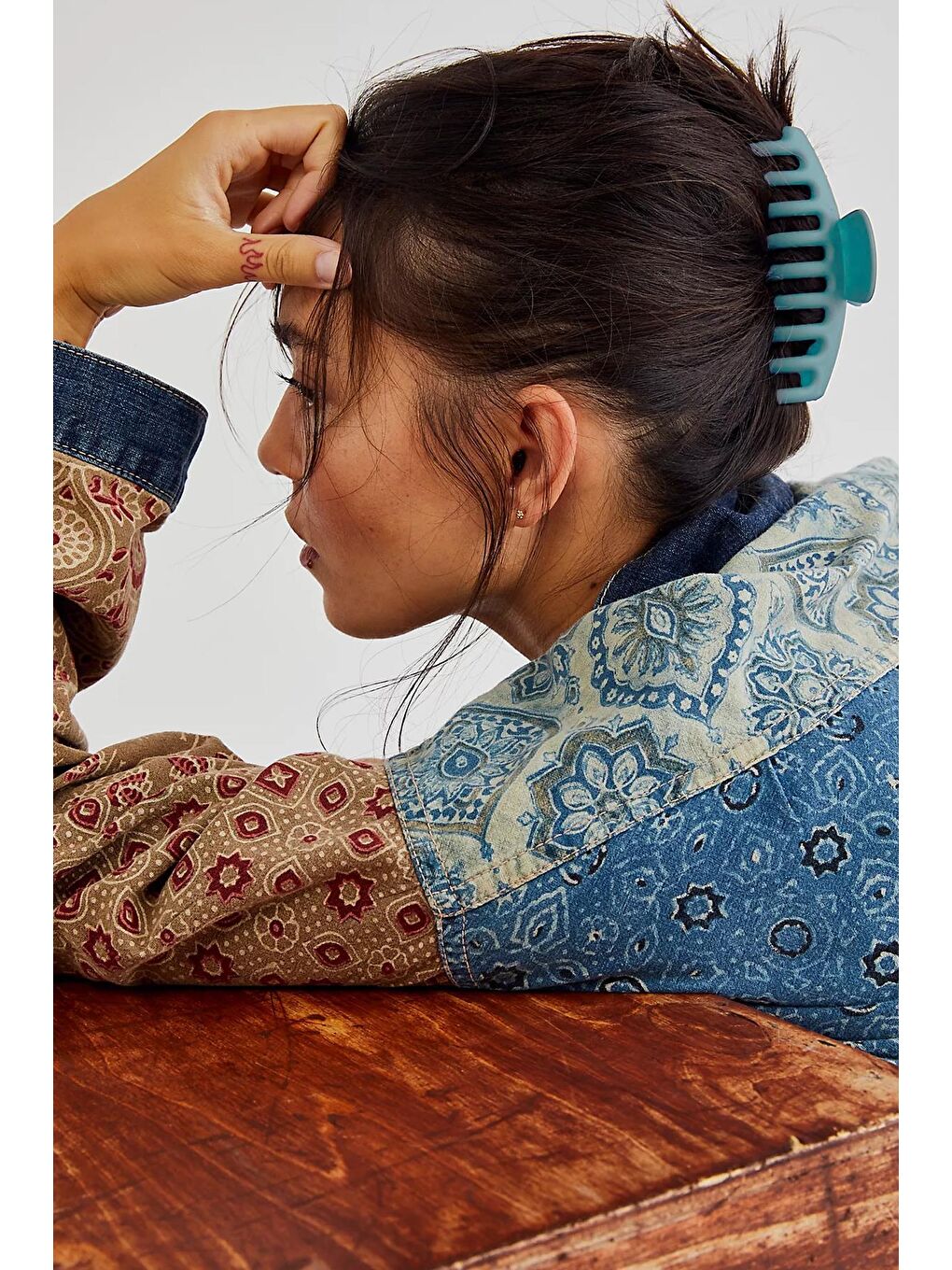 Turkuaz Trendi Büyük Mandal Toka-5