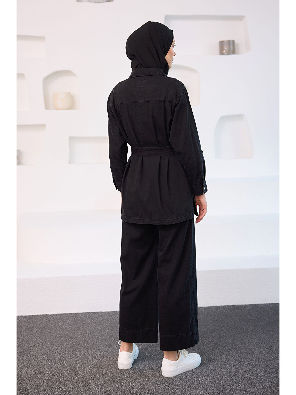 Kadın Rins Yıkama İkili Takım Siyah-4